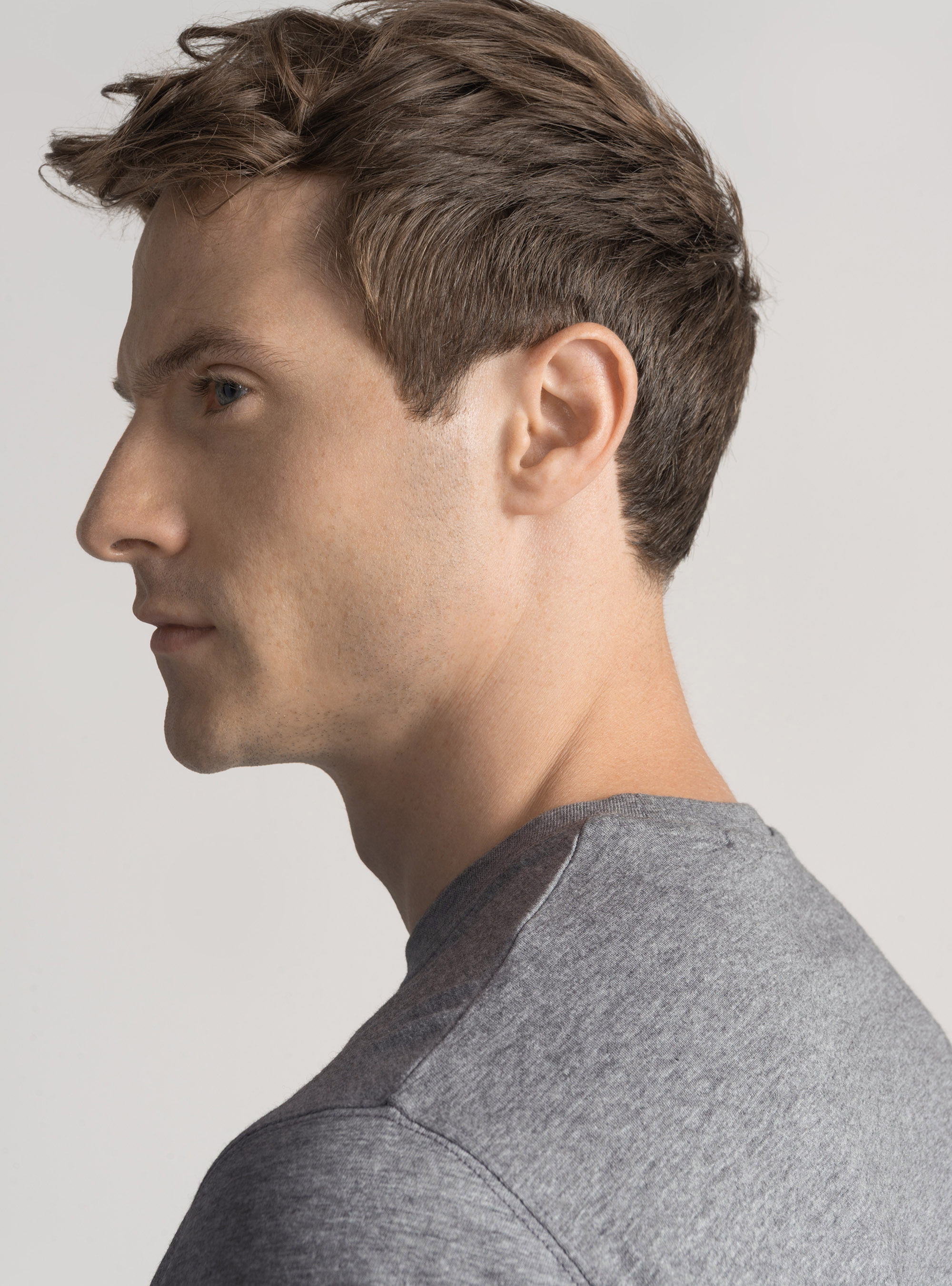 Half-sleeve T-shirt in Supima cotton, GREY