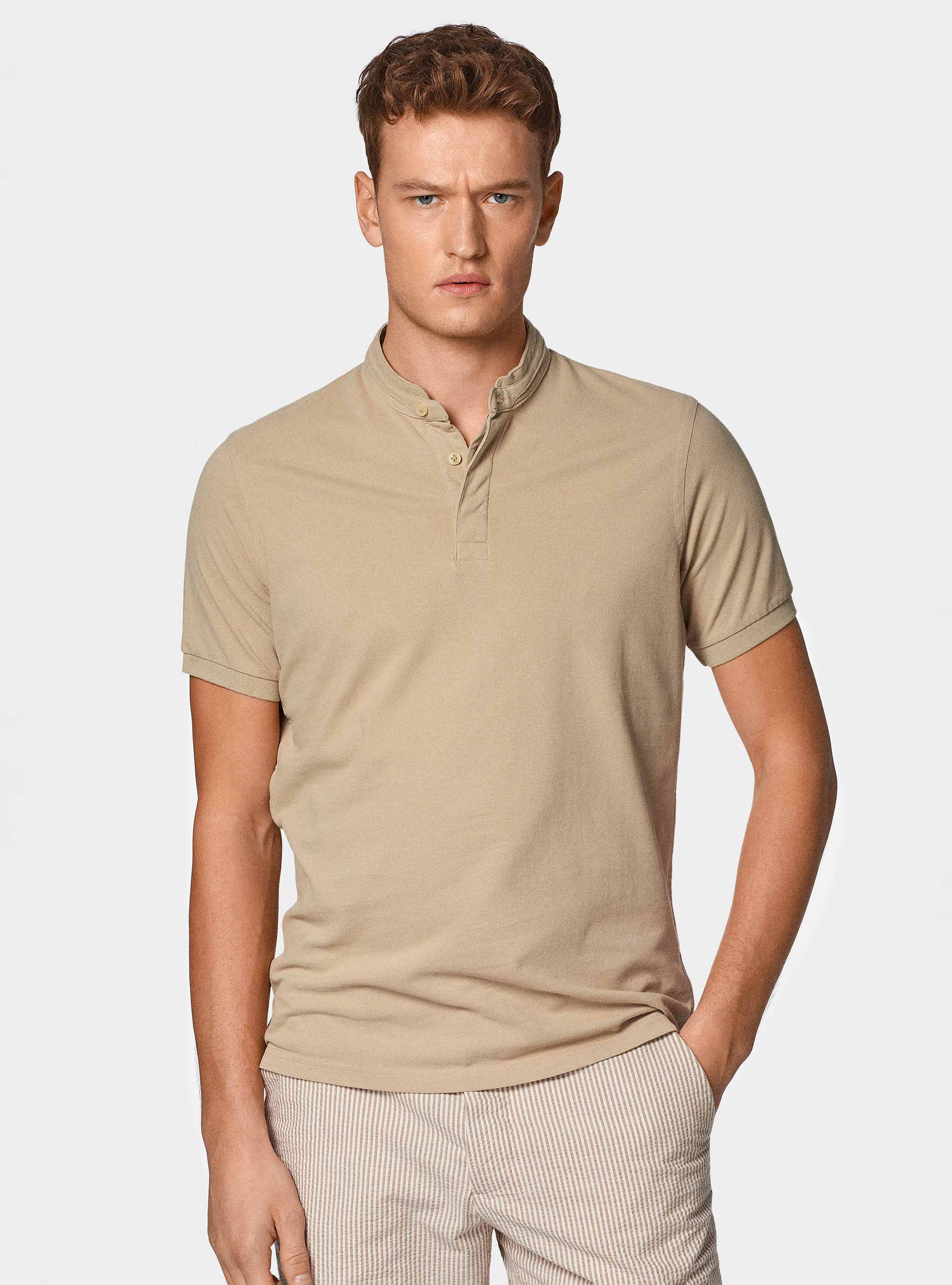 Koreanisches Piqu&eacute;-Poloshirt, ECRU 0560C
