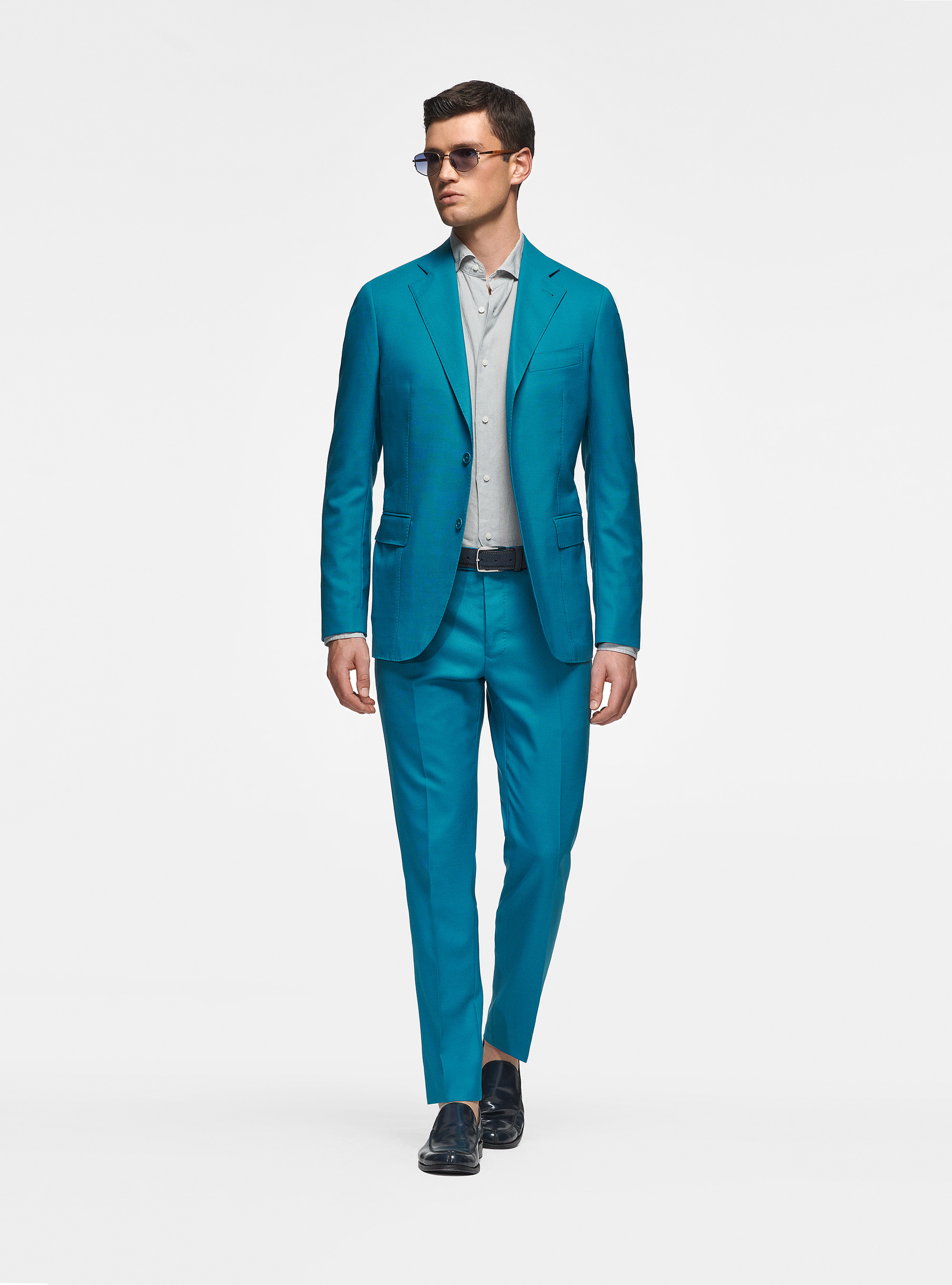Abito petrolio in pura lana Vitale Barberis Canonico, 