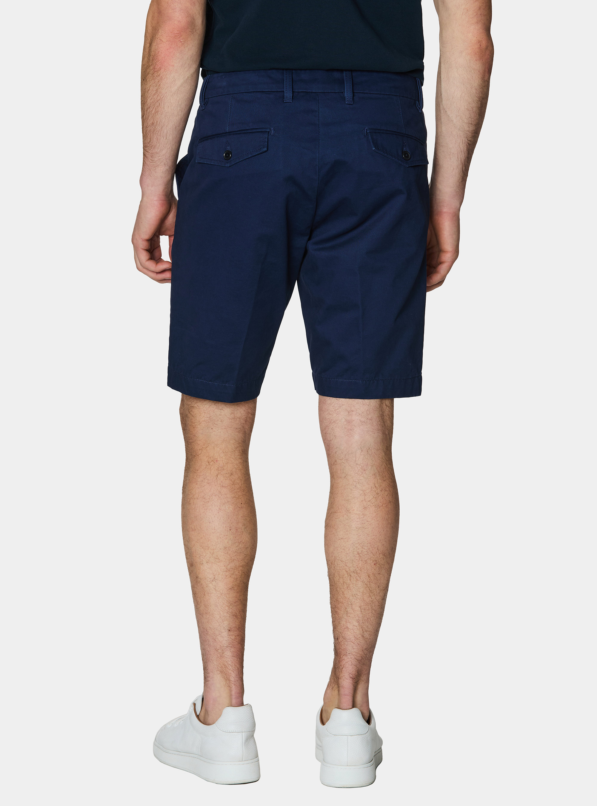 Cotton twill chino Bermuda shorts, BLUE