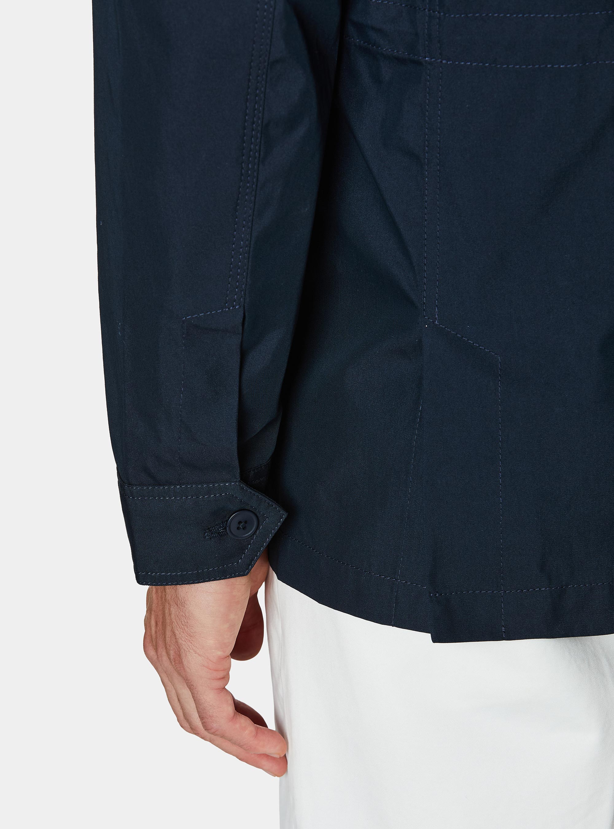 Field jacket in cotton blend twill, NAVY BLUE