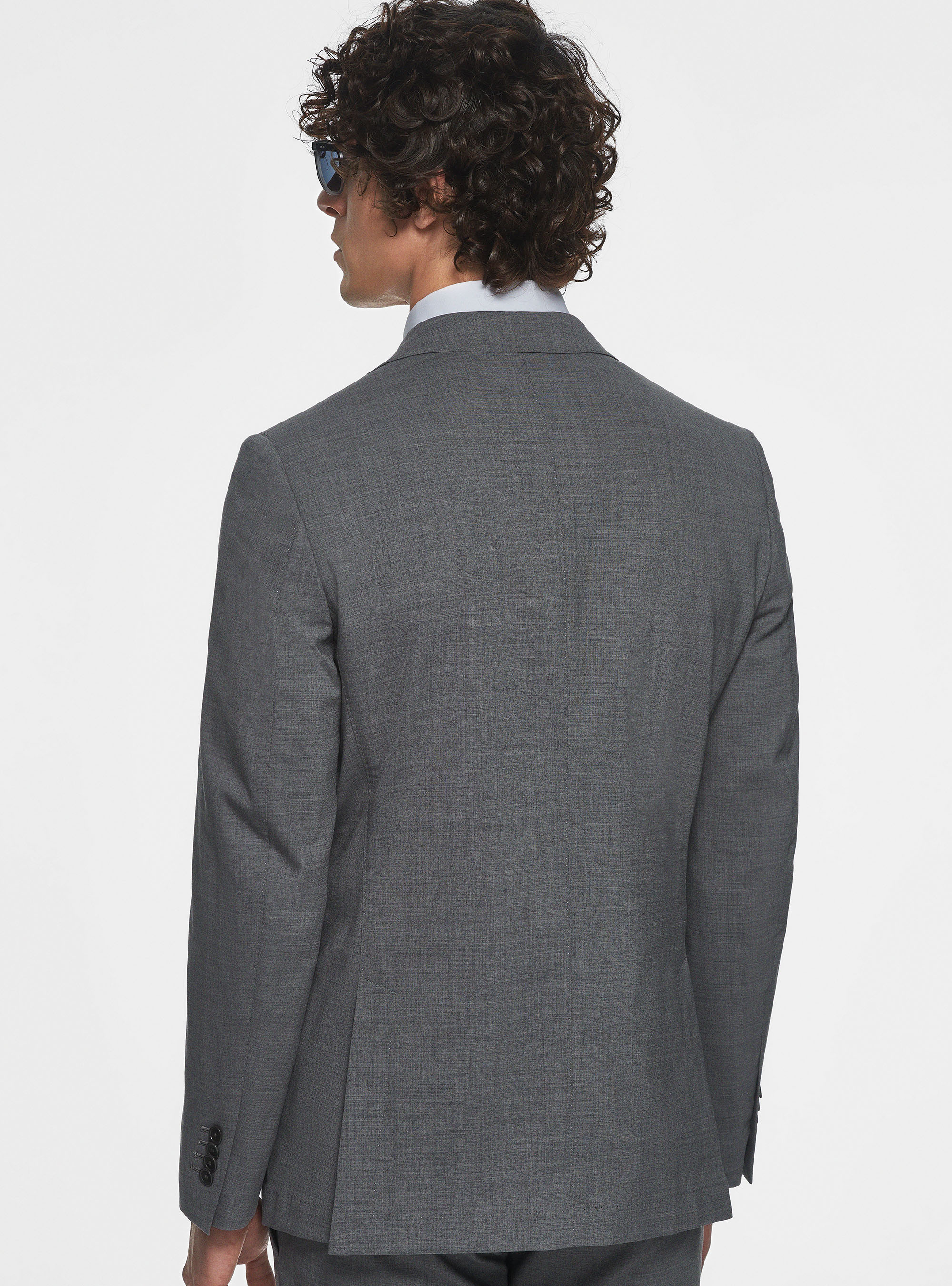 Blazer in pure superfine wool 120, LIGHT GREY MELANGE