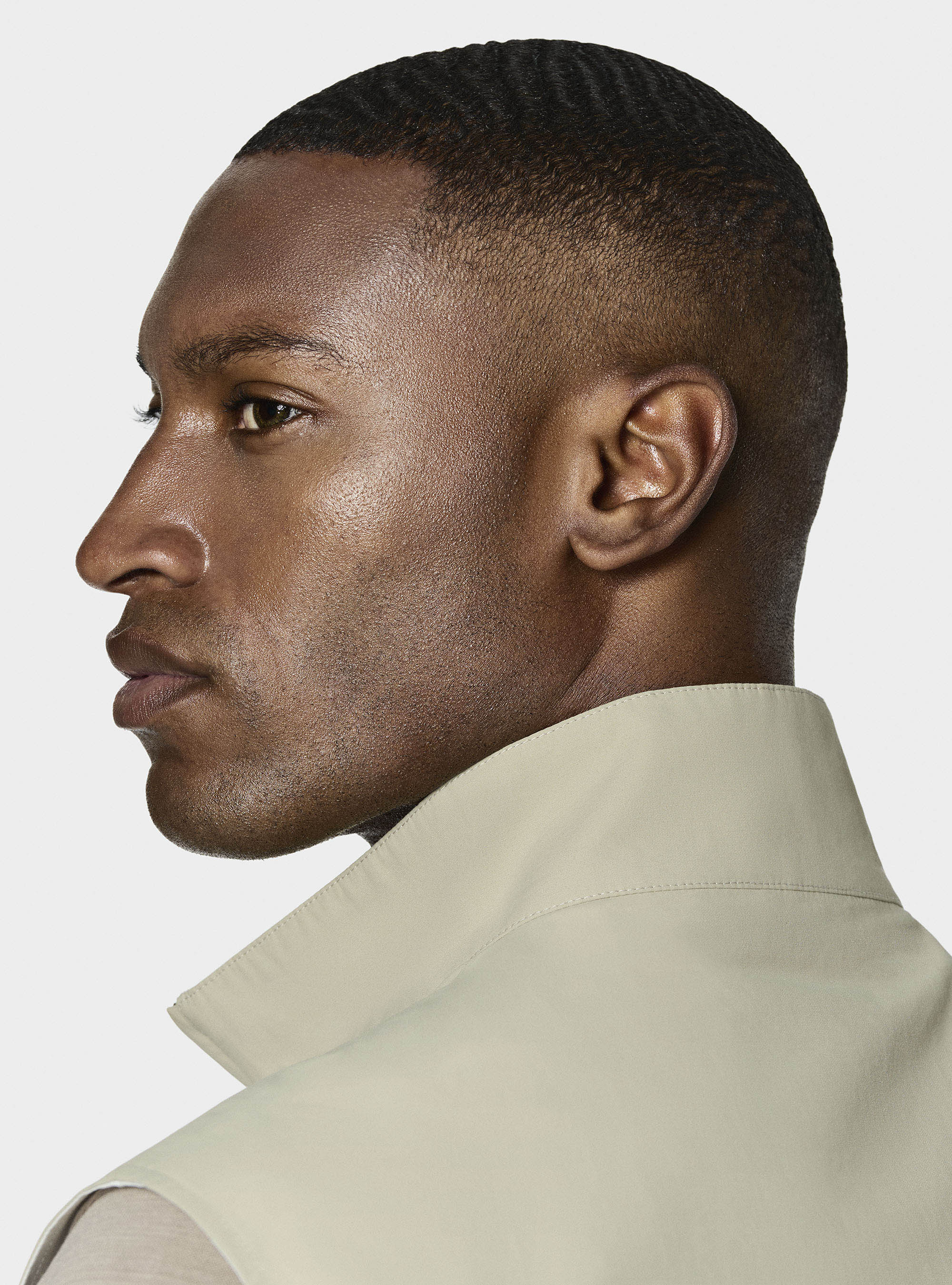 Reversible cotton-blend sleeveless jacket, SAND