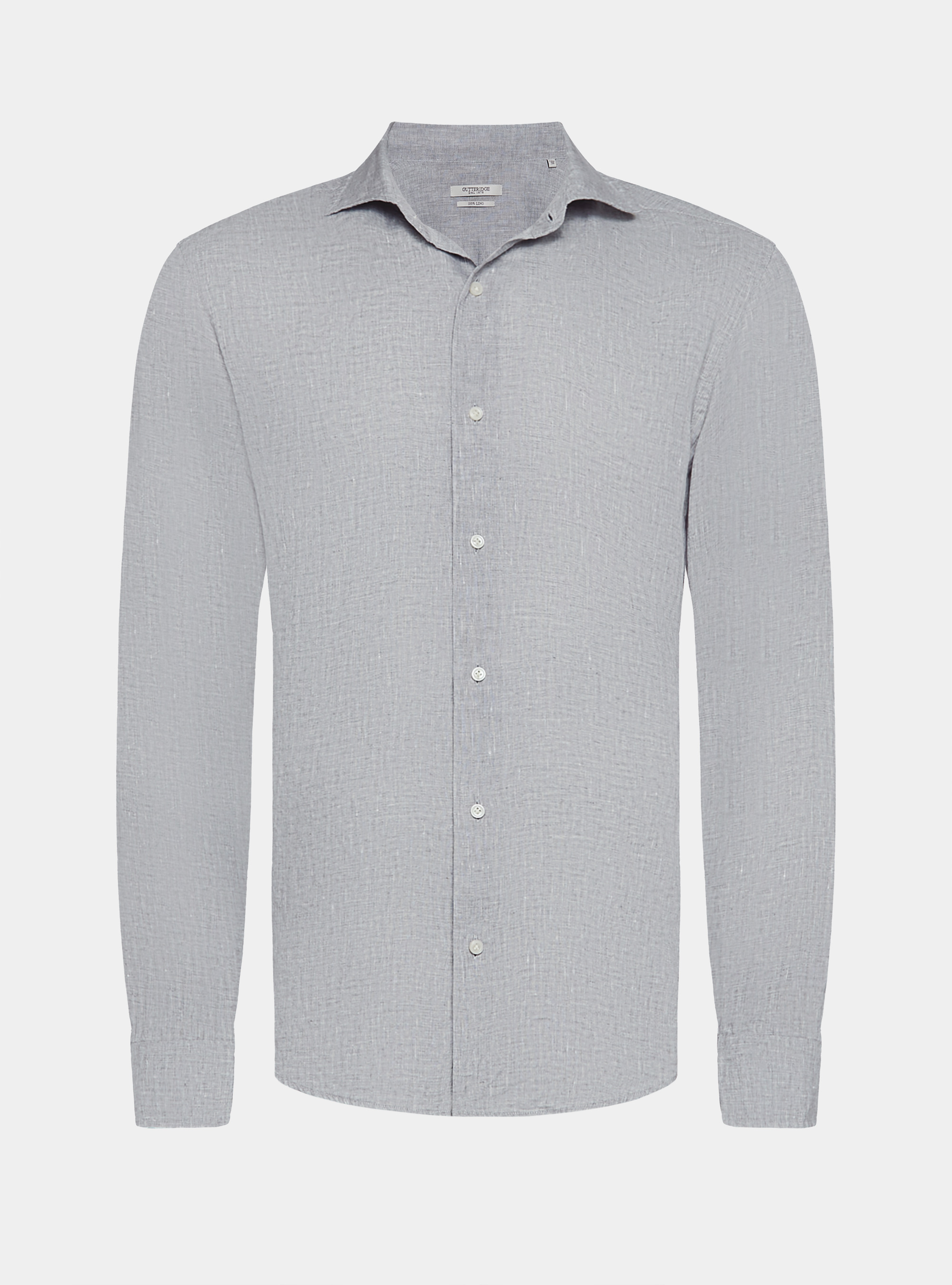 Camisa de lino puro, GRIS CLARO JASPEADO