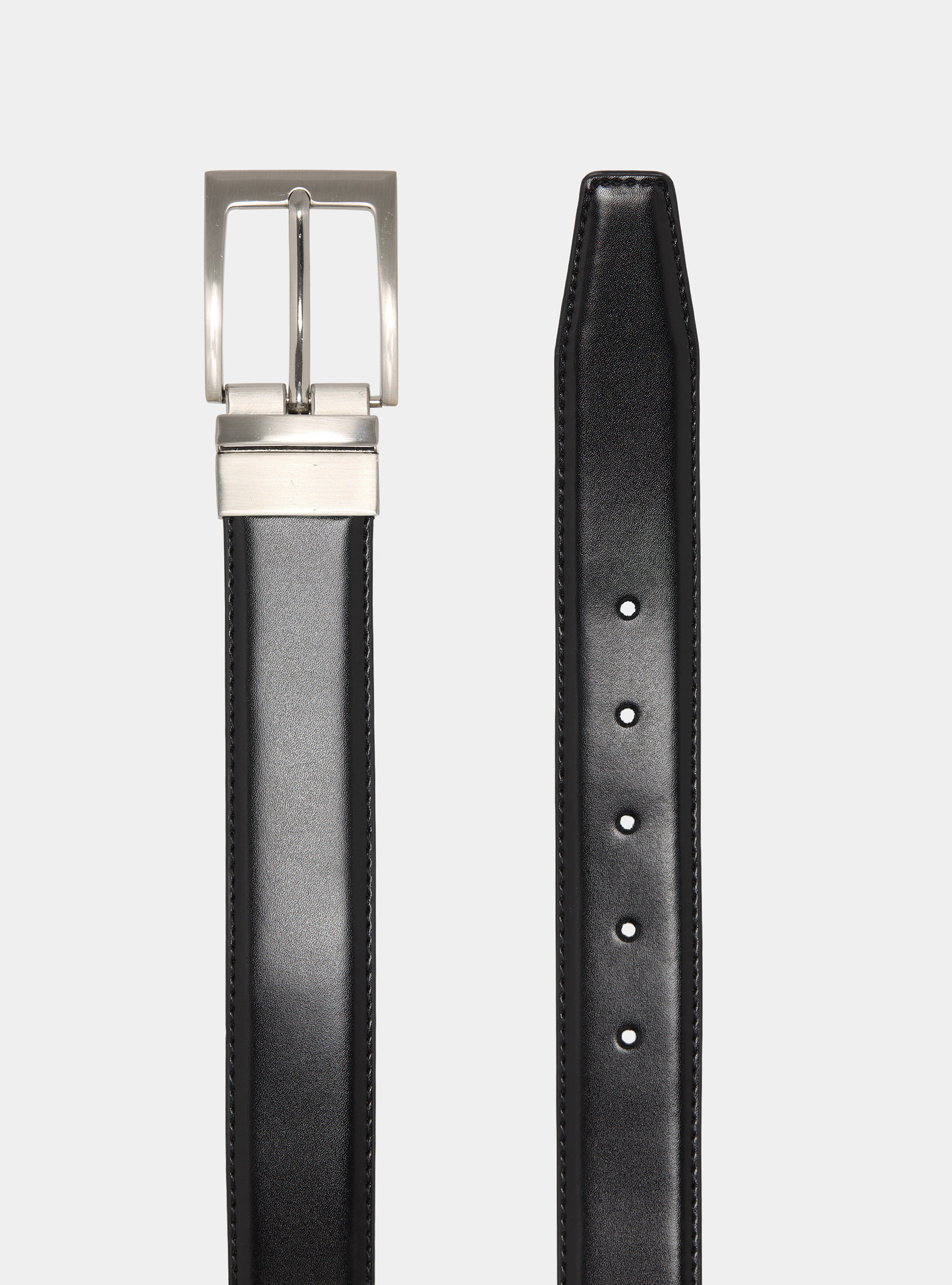 Classic reversible leather belt, BLACK