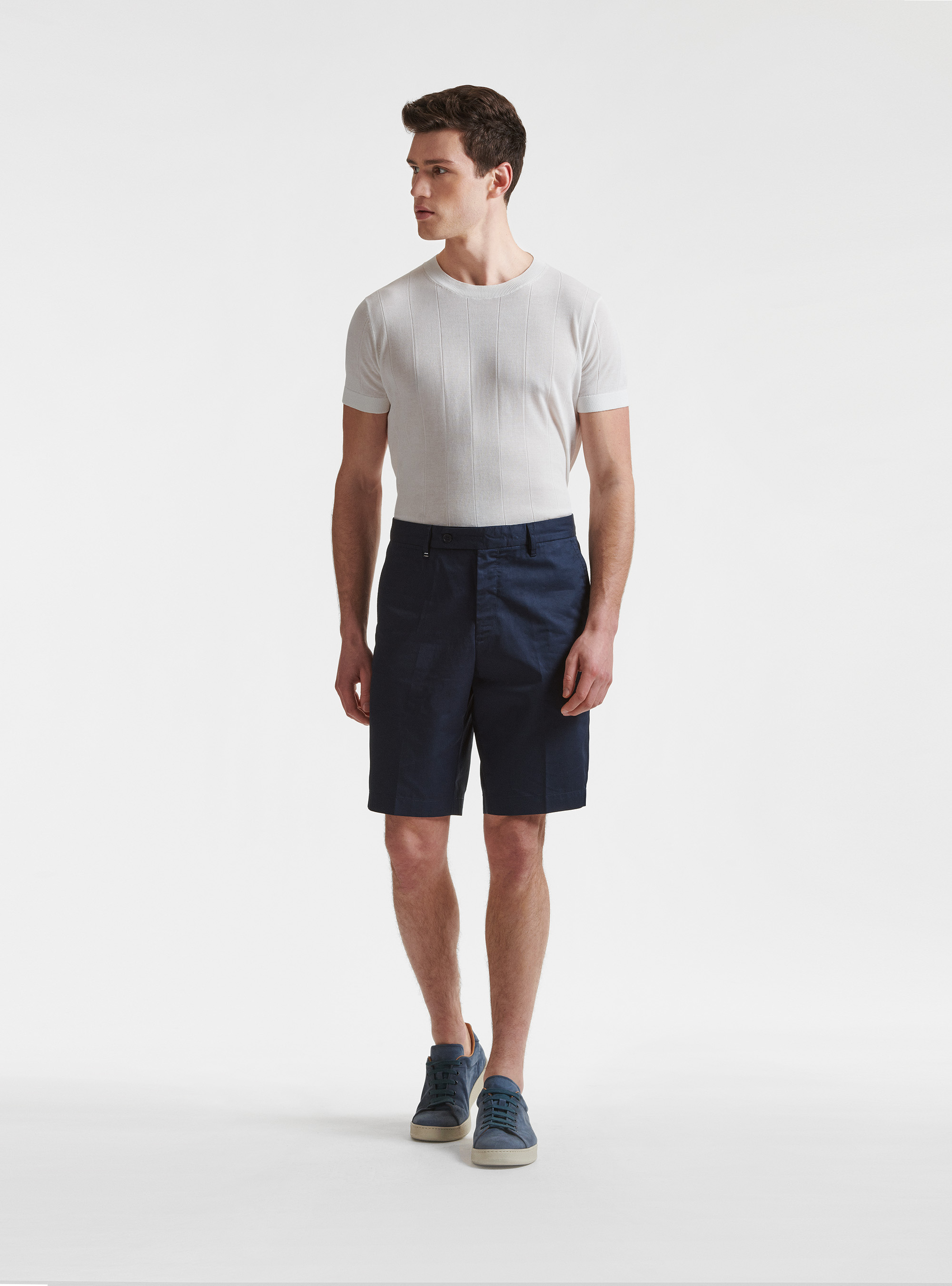 Bermudas de sarga ligera, AZUL MARINO