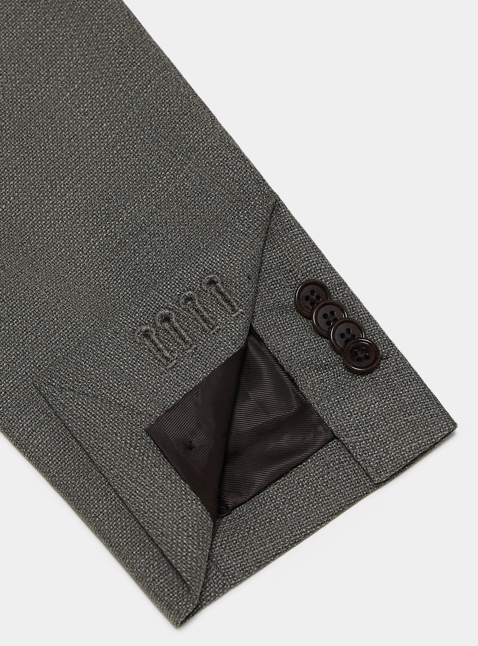 Micro-textured wool blazer, MUD