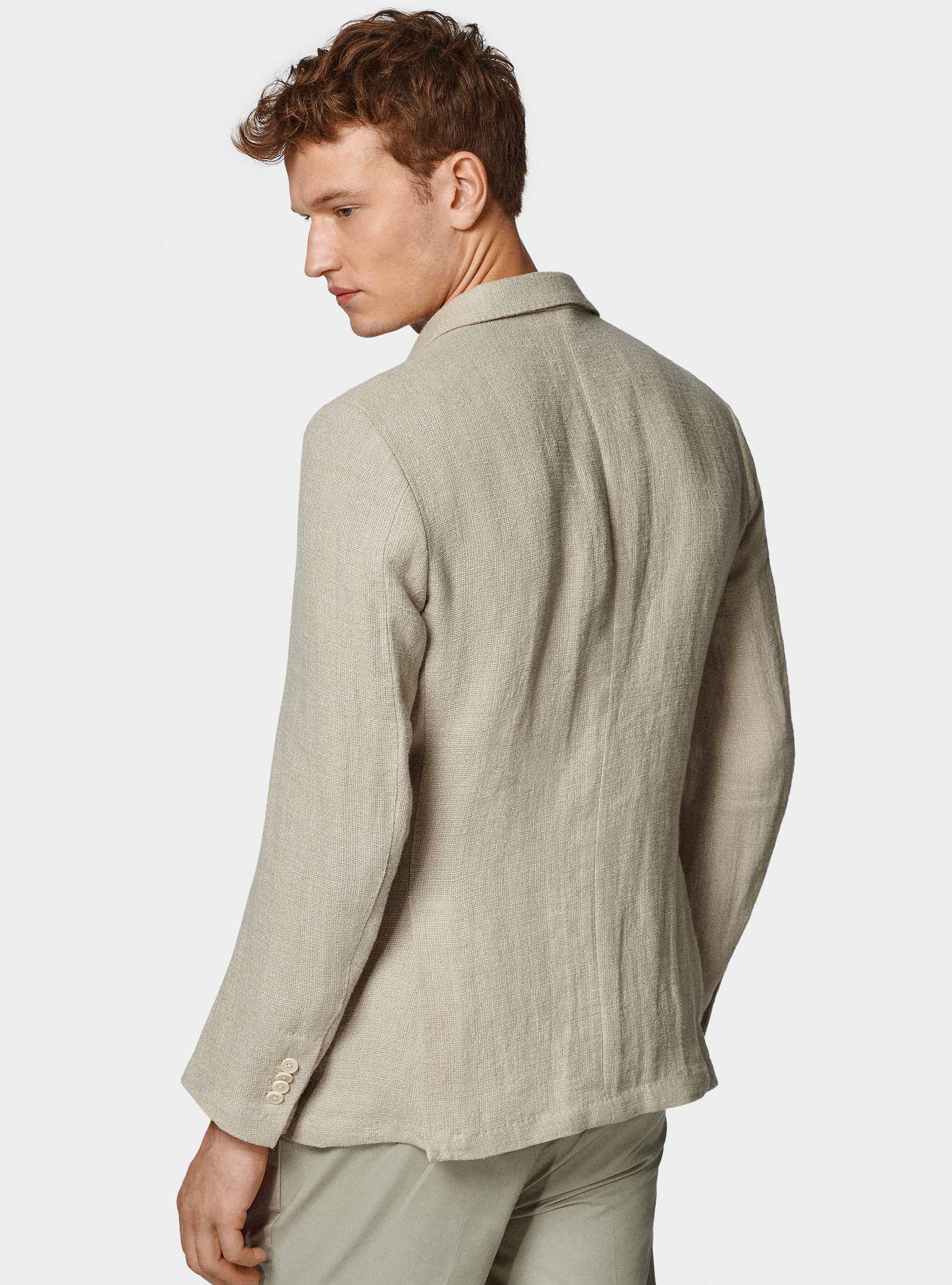 Giacca in lino crepe, SABBIA