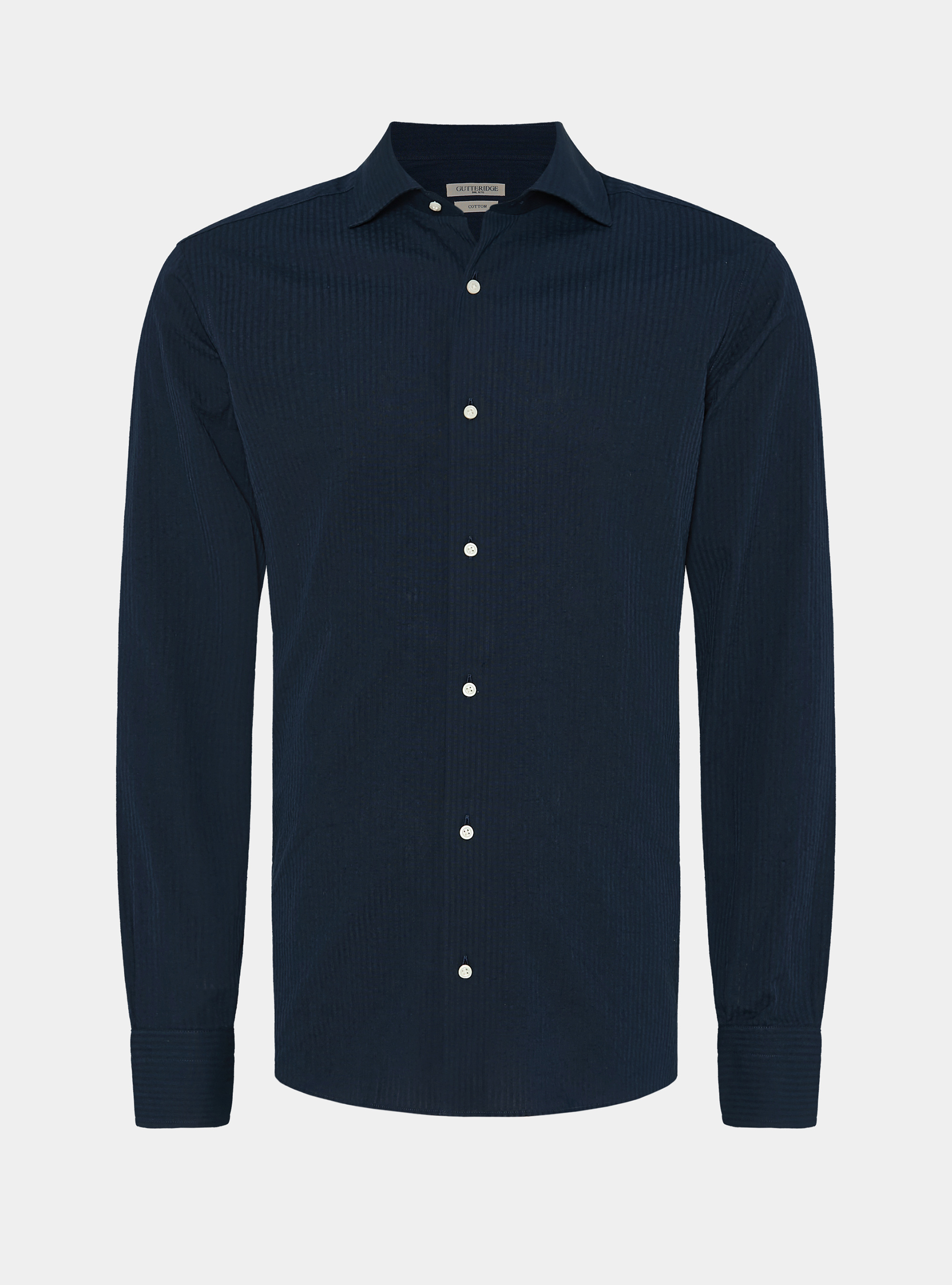 Seersucker cotton shirt, NAVY BLUE