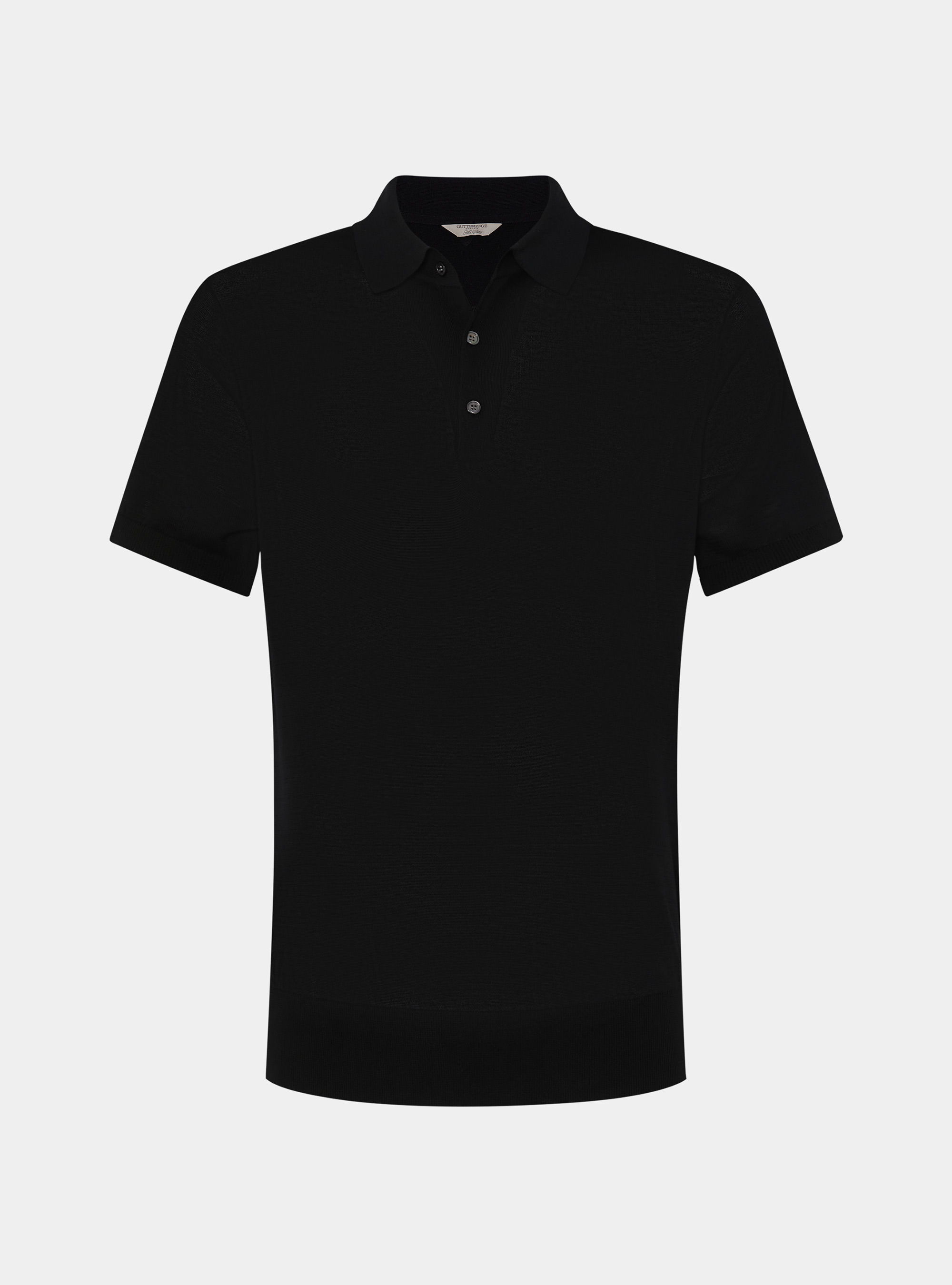 Cotton and silk polo shirt, BLACK