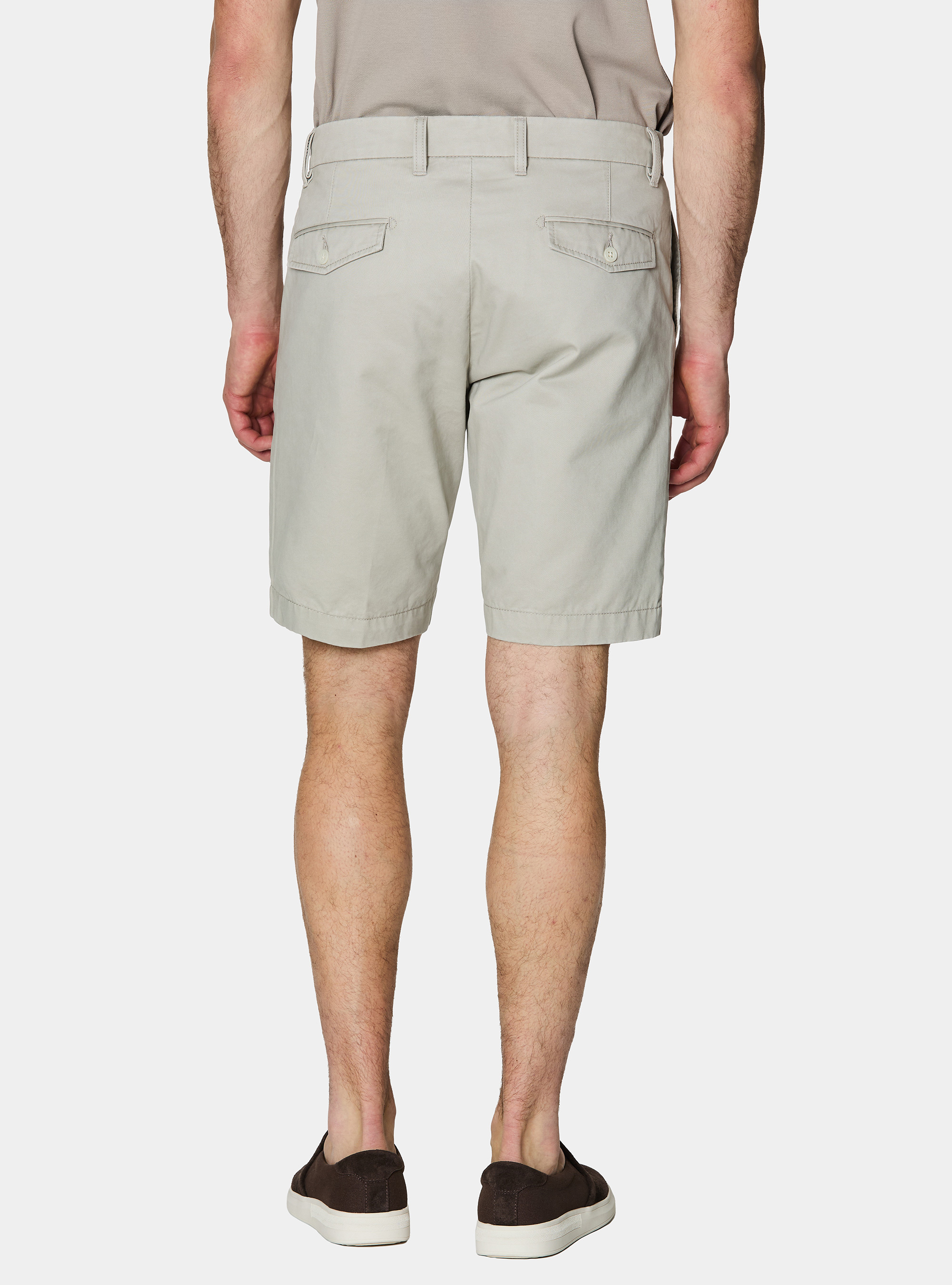 Cotton twill chino Bermuda shorts, ECRU