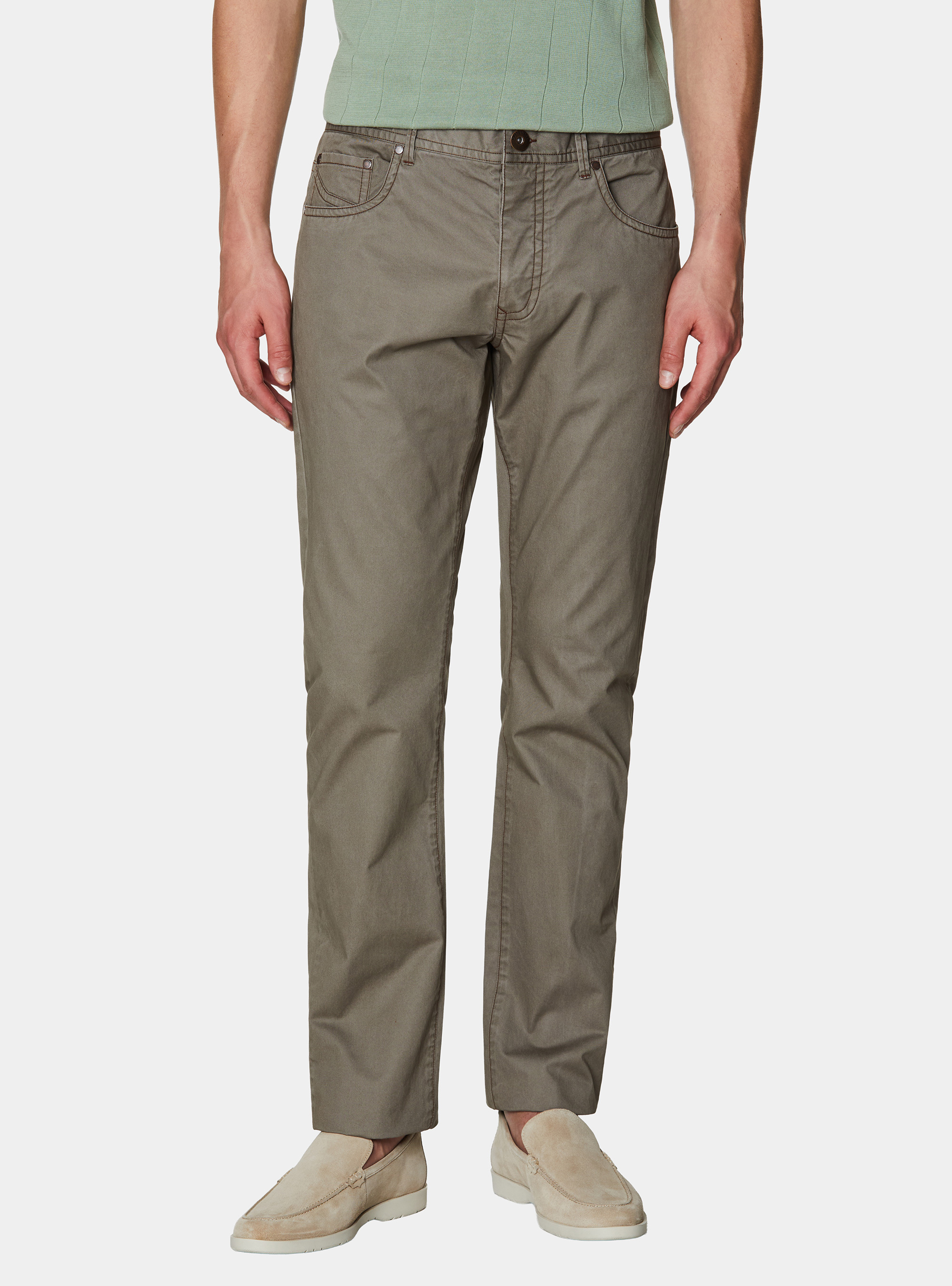 Slim fit cotton trousers, TORTORA 0542C