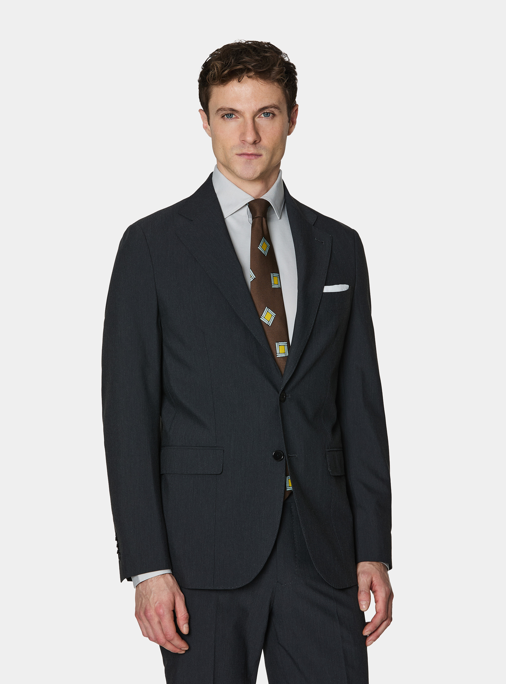 Slim fit suit blazer, ASPHALT GREY