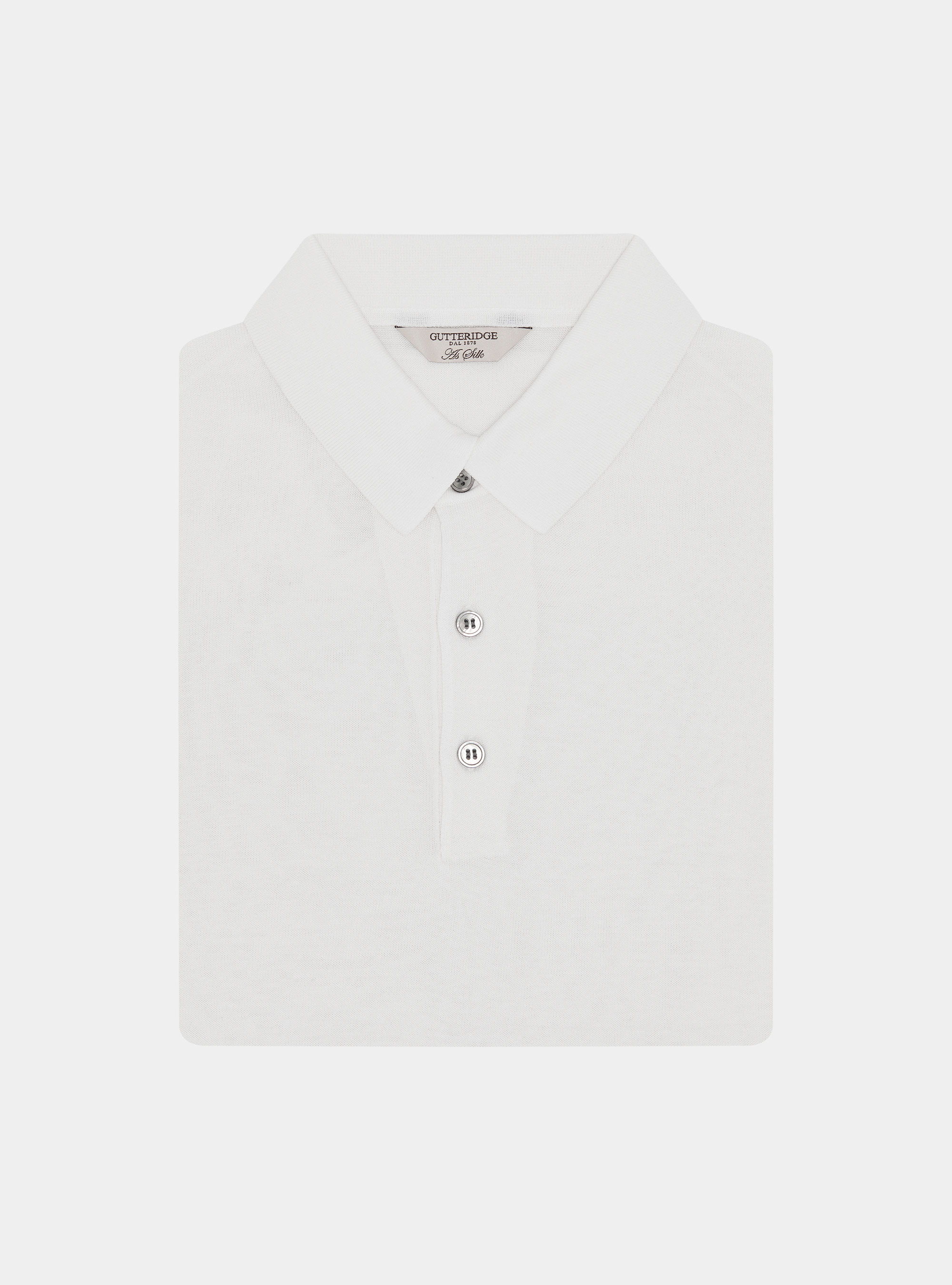Polo de algod&oacute;n y seda, BLANCO