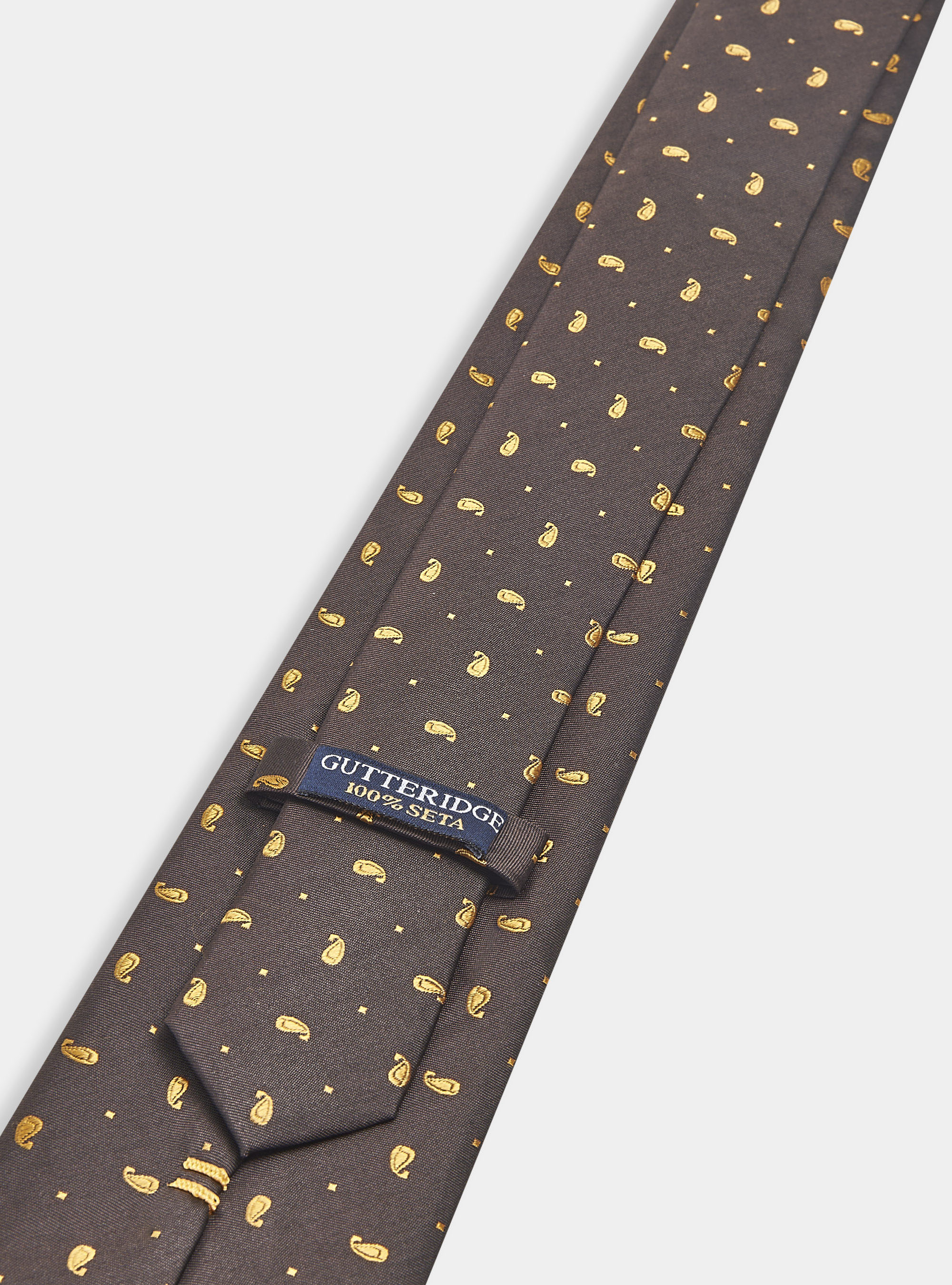 Jacquard silk tie, MARRONE/ARANCIO BB3