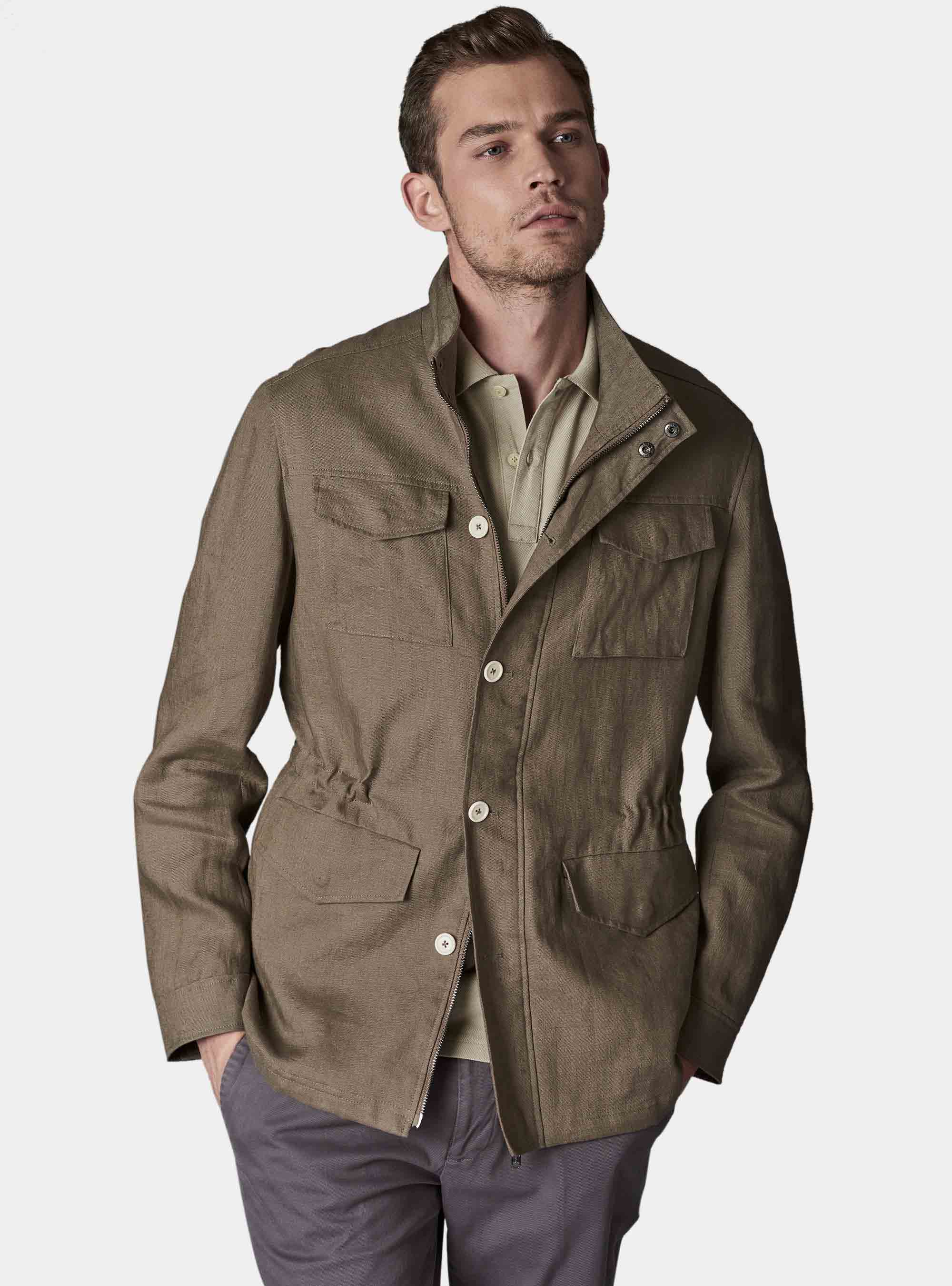 Pure linen jacket, MUD