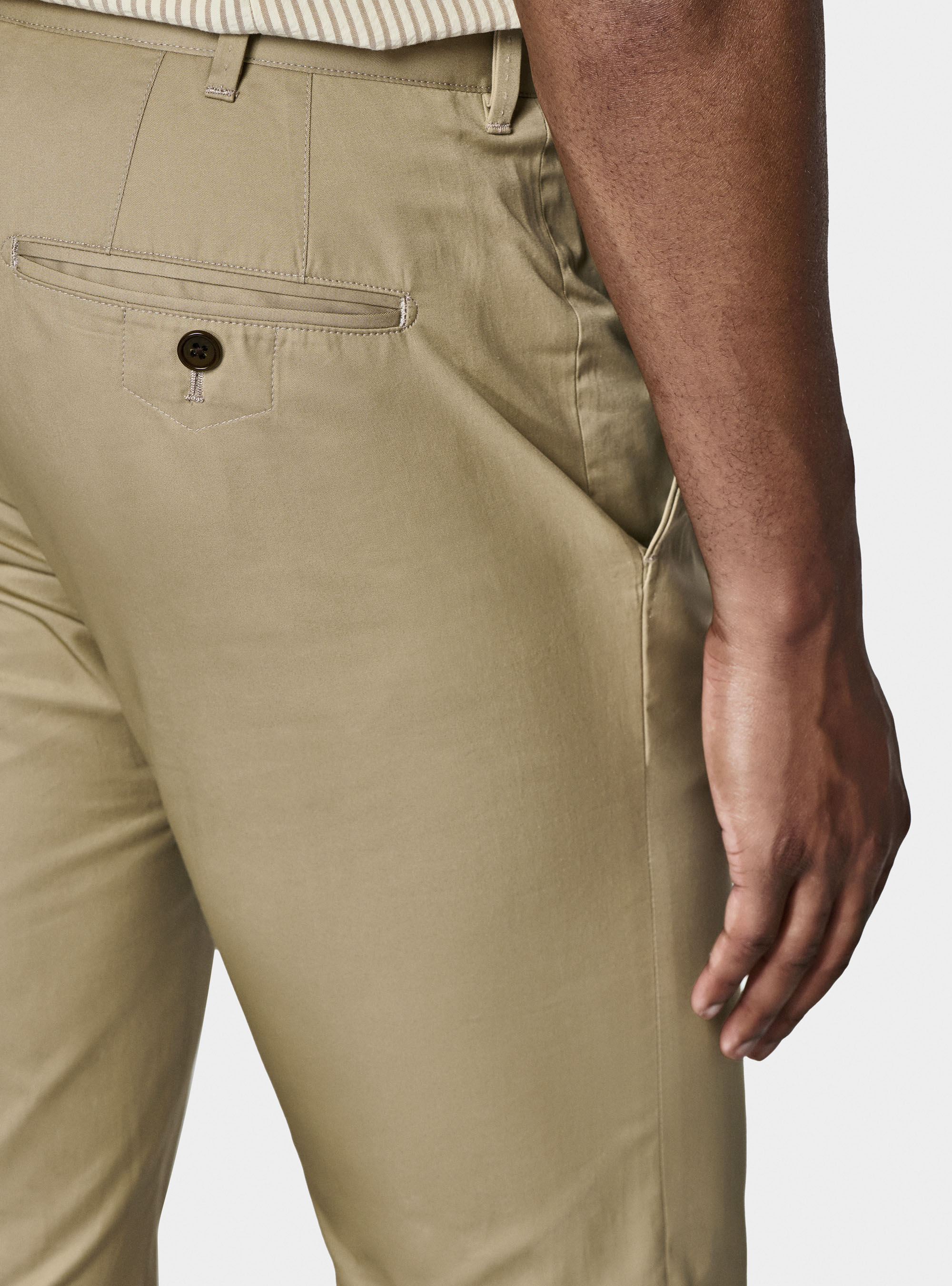 Lightweight twill slim fit chino trousers, MUD