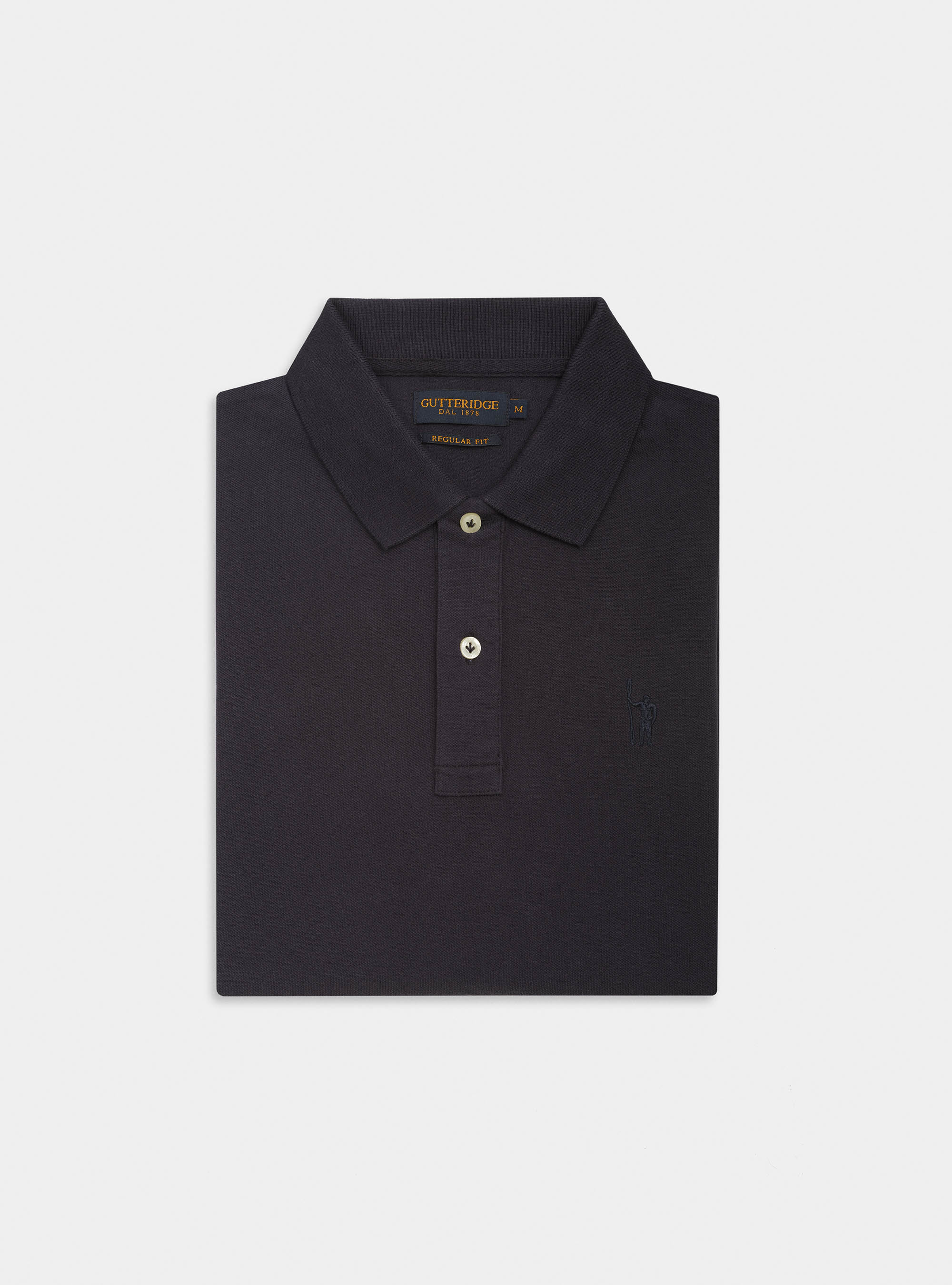 Polo classica con ricamo, BLU NAVY