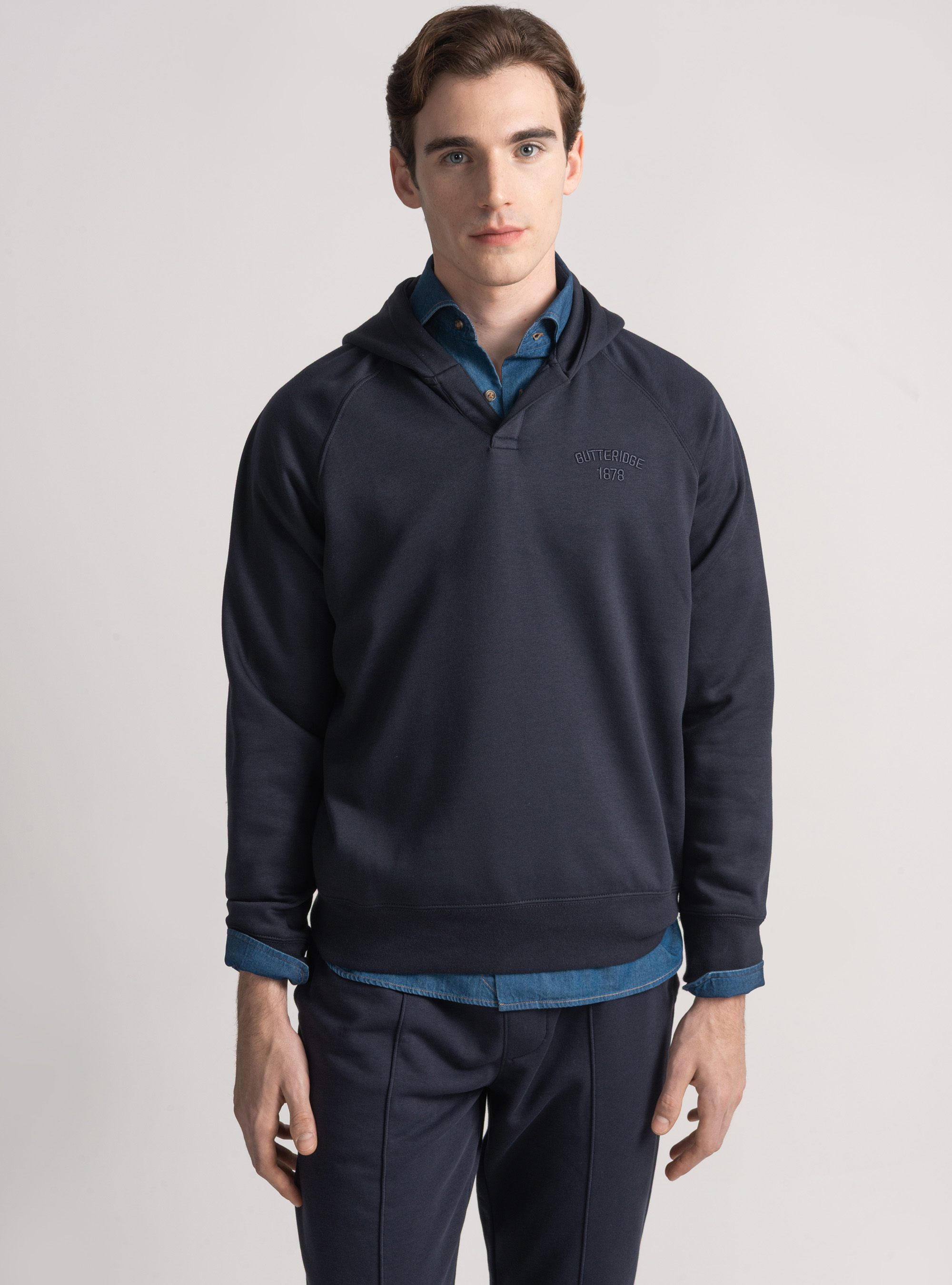 GT01 Kapuzenpulli aus Baumwollmischung, NAVY 0218C