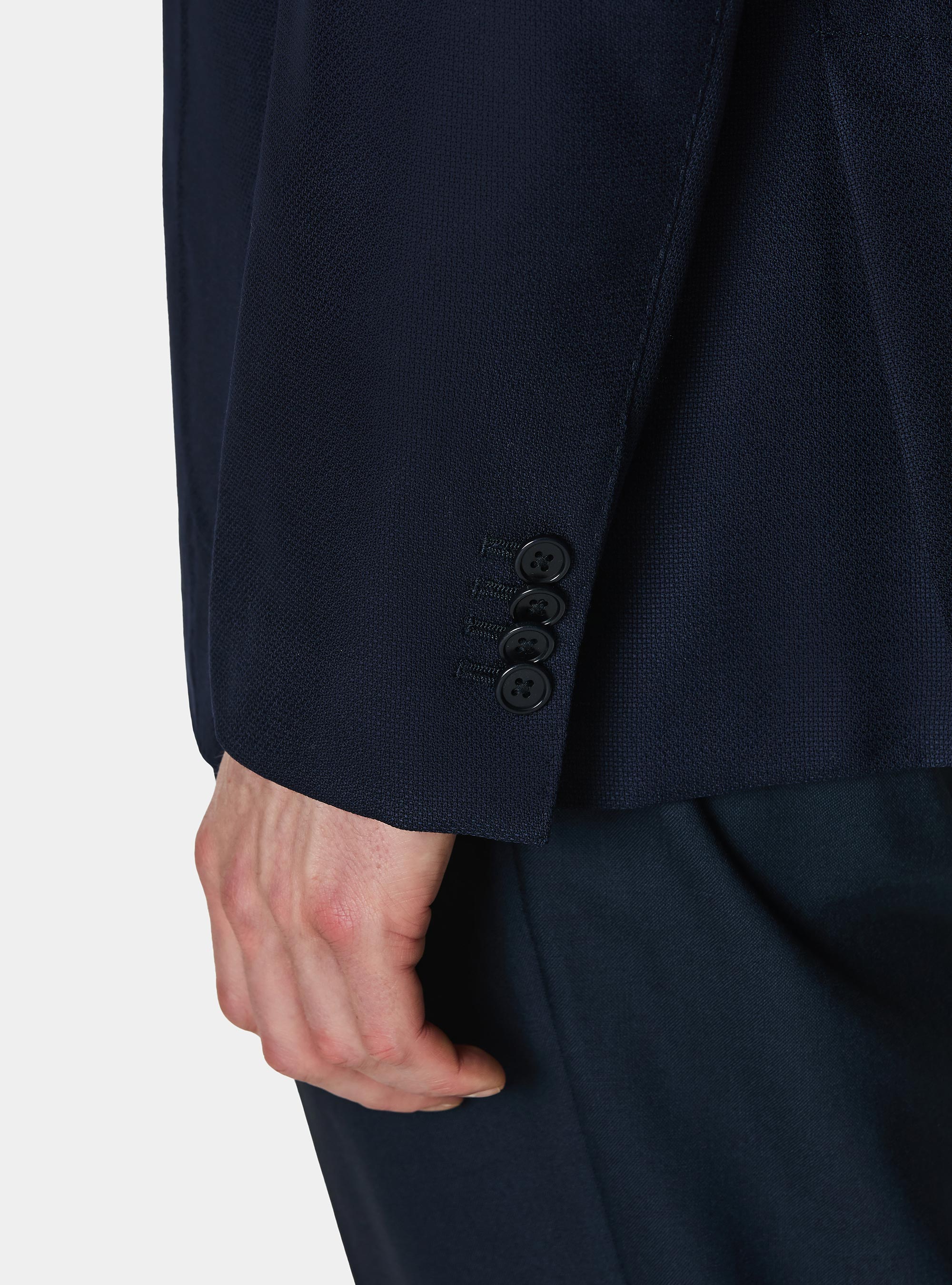 Vitale Barberis Canonico wool hopsack blazer, NAVY BLUE
