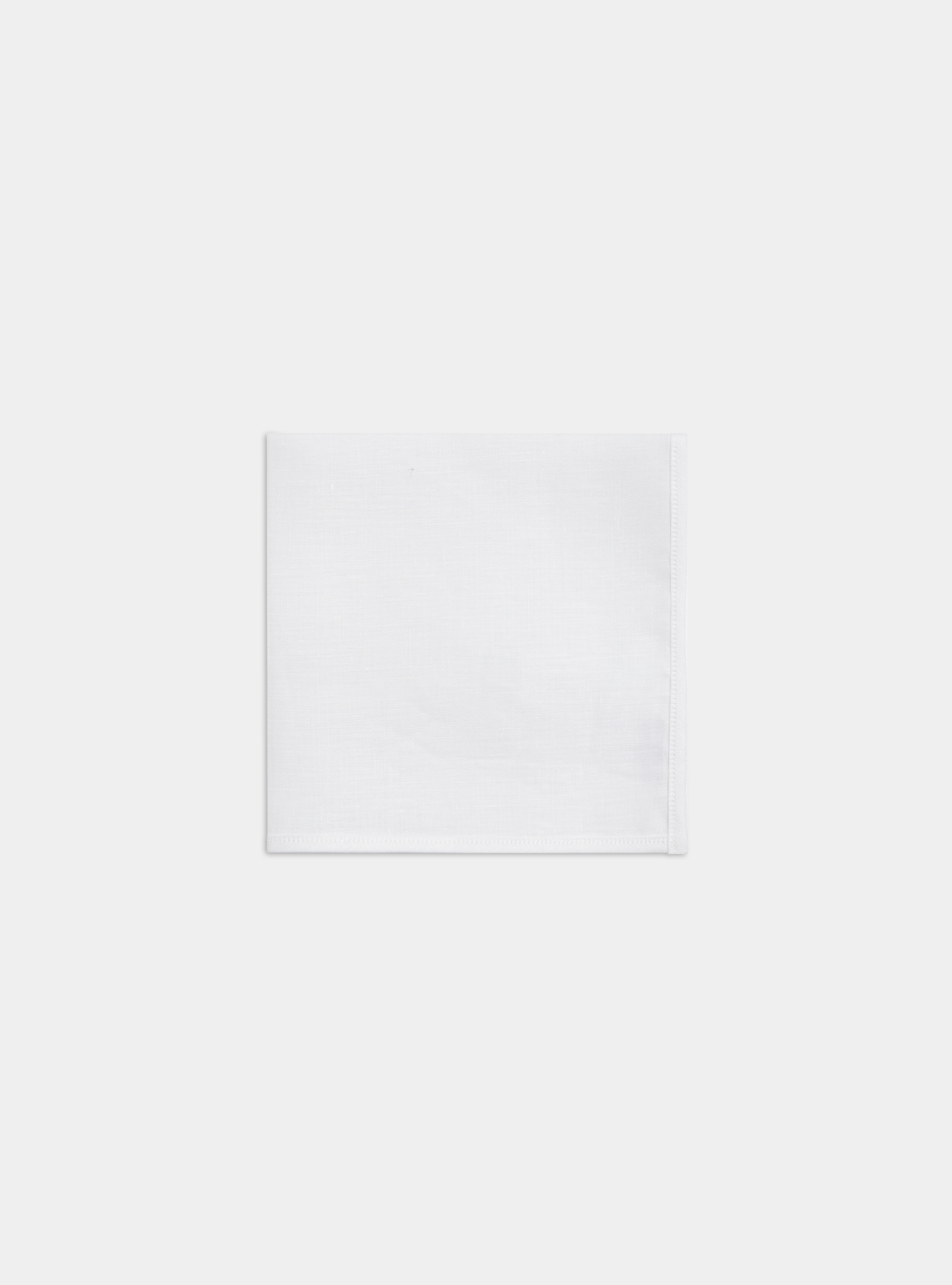 Linen pocket square, WHITE