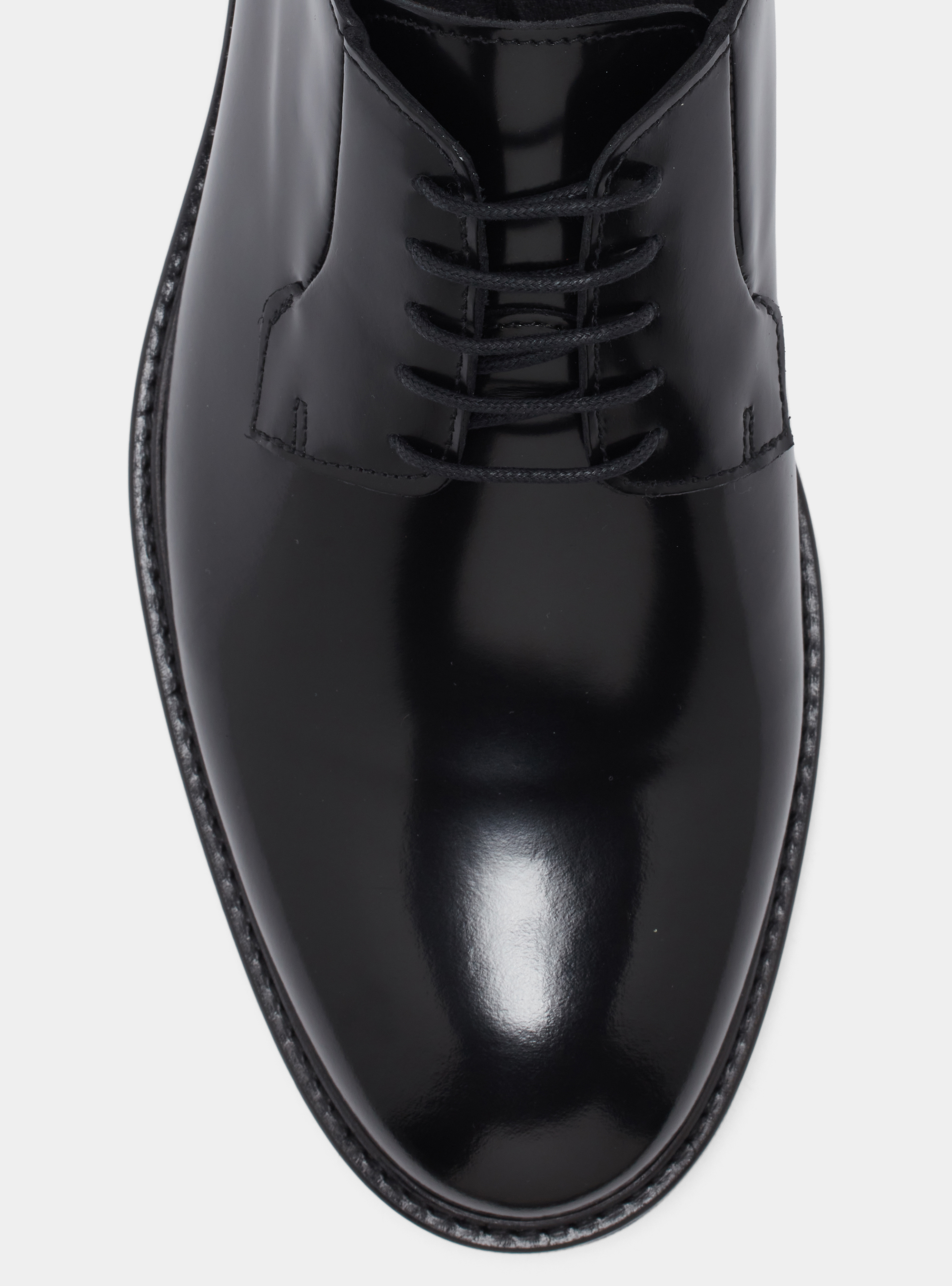 Derby allacciata in pelle abrasivata, NOIR