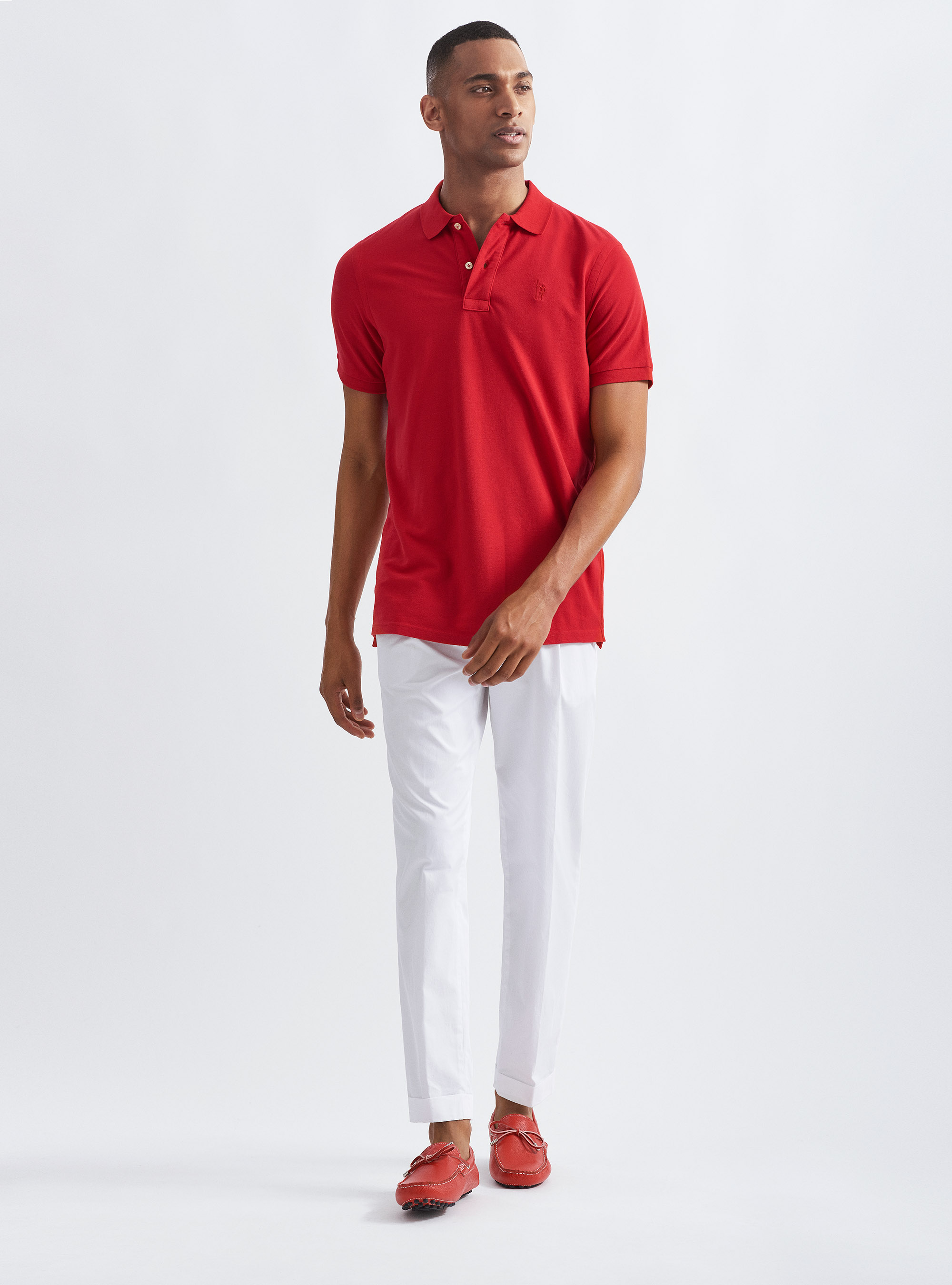 Classic pique polo shirt, RED
