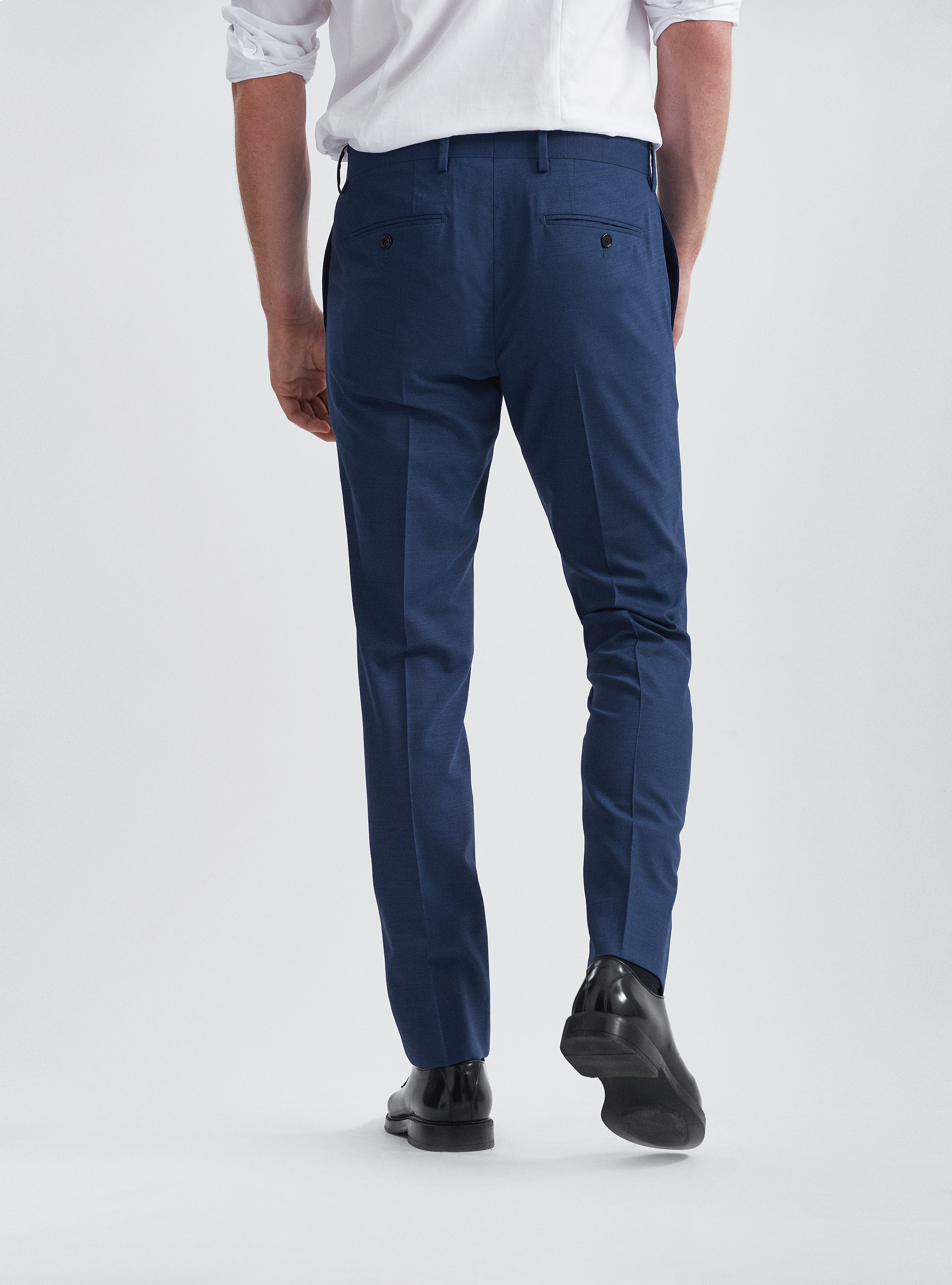 Pantaloni per abito in fresco lana, INCHIOSTRO