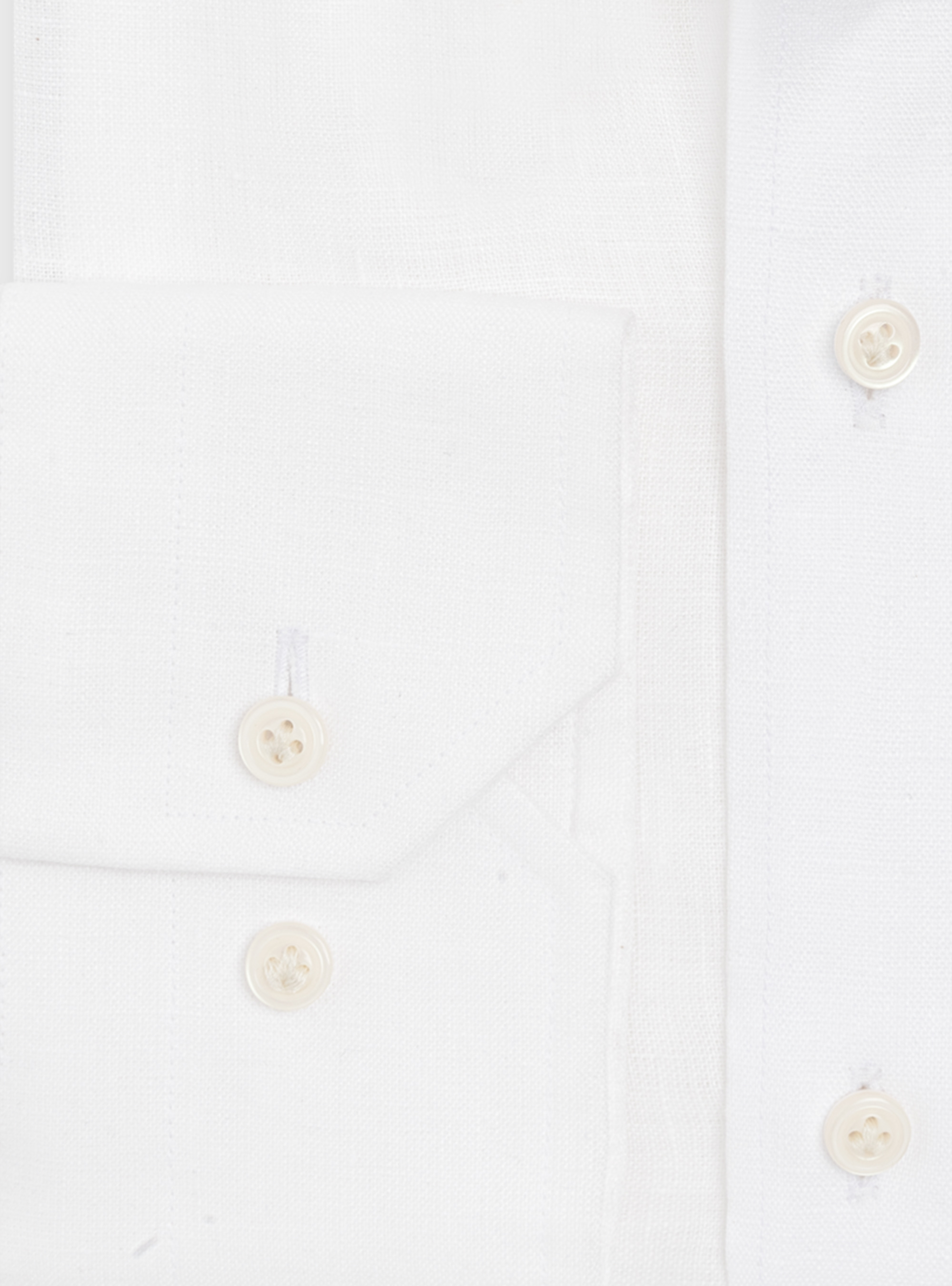 Classic fit comfortable shirt in pure linen with button-down collar, WHITE