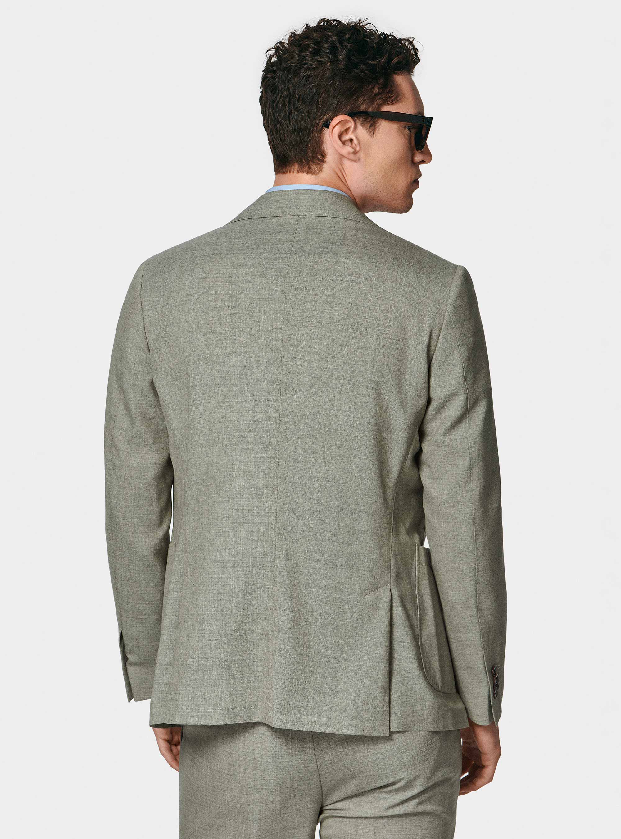 Giacca doppiopetto in pura lana Vitale Barberis Canonico, ECRU