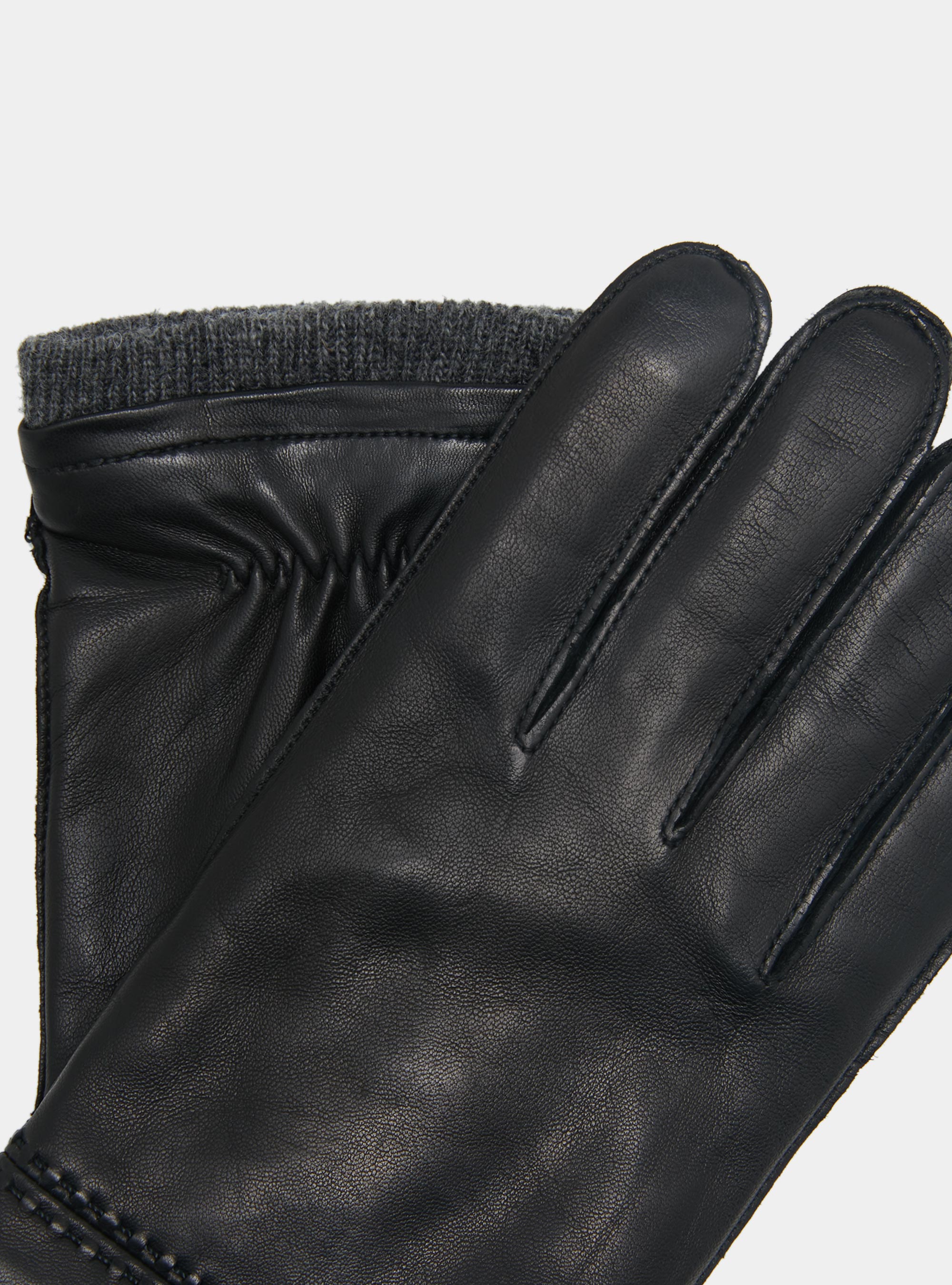 Leather gloves, BLACK