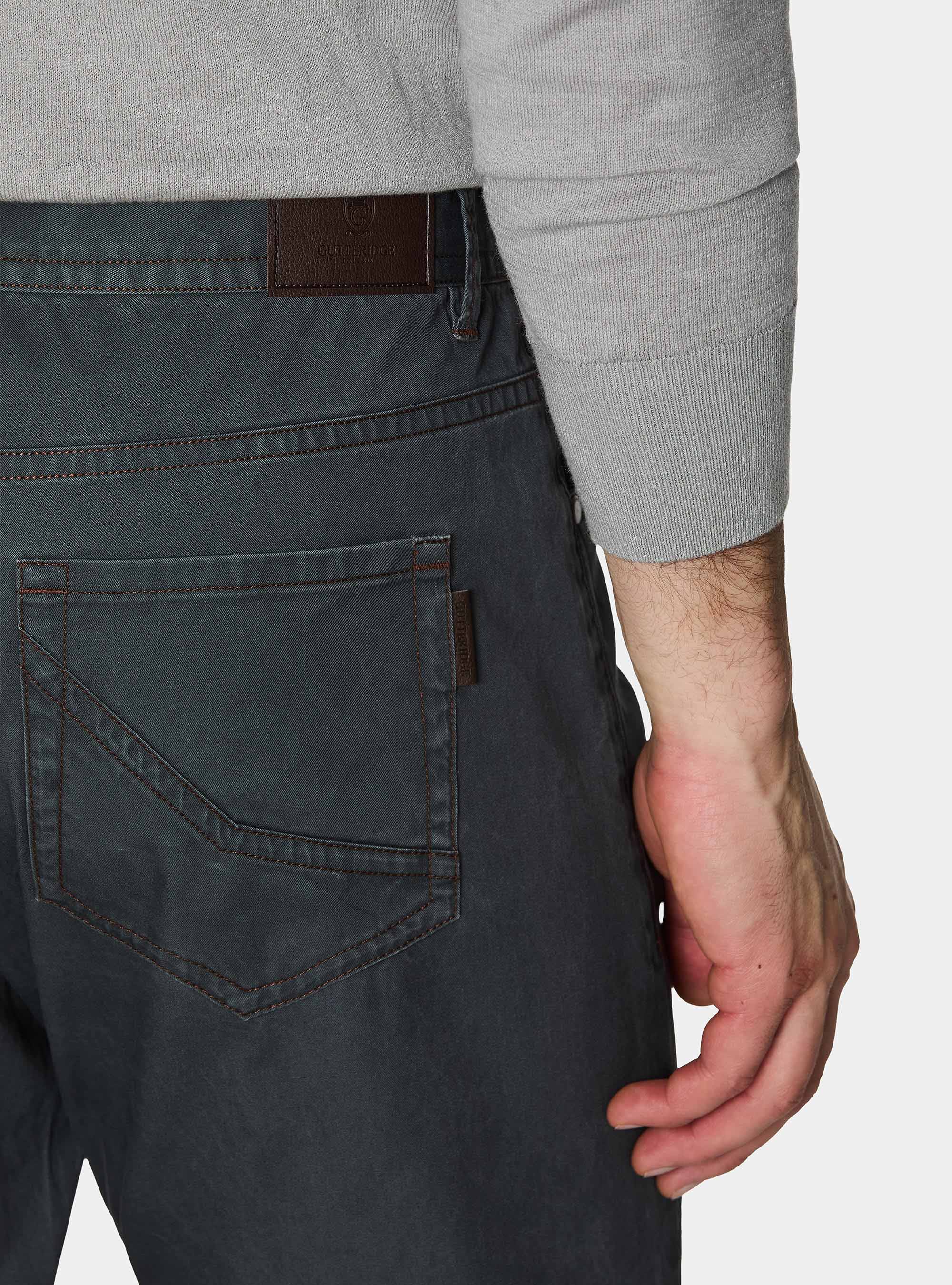 Slim fit cotton trousers, GREY
