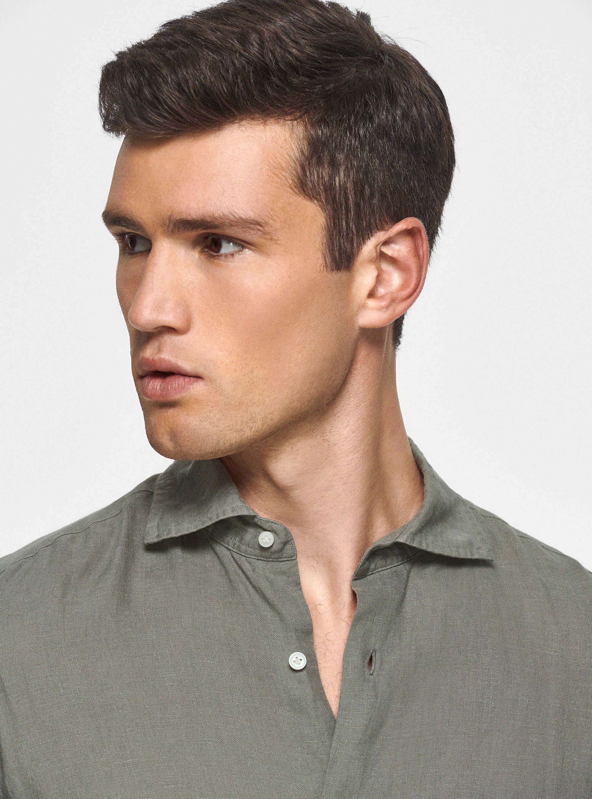 Camicia in puro lino, SALVIA 0602C