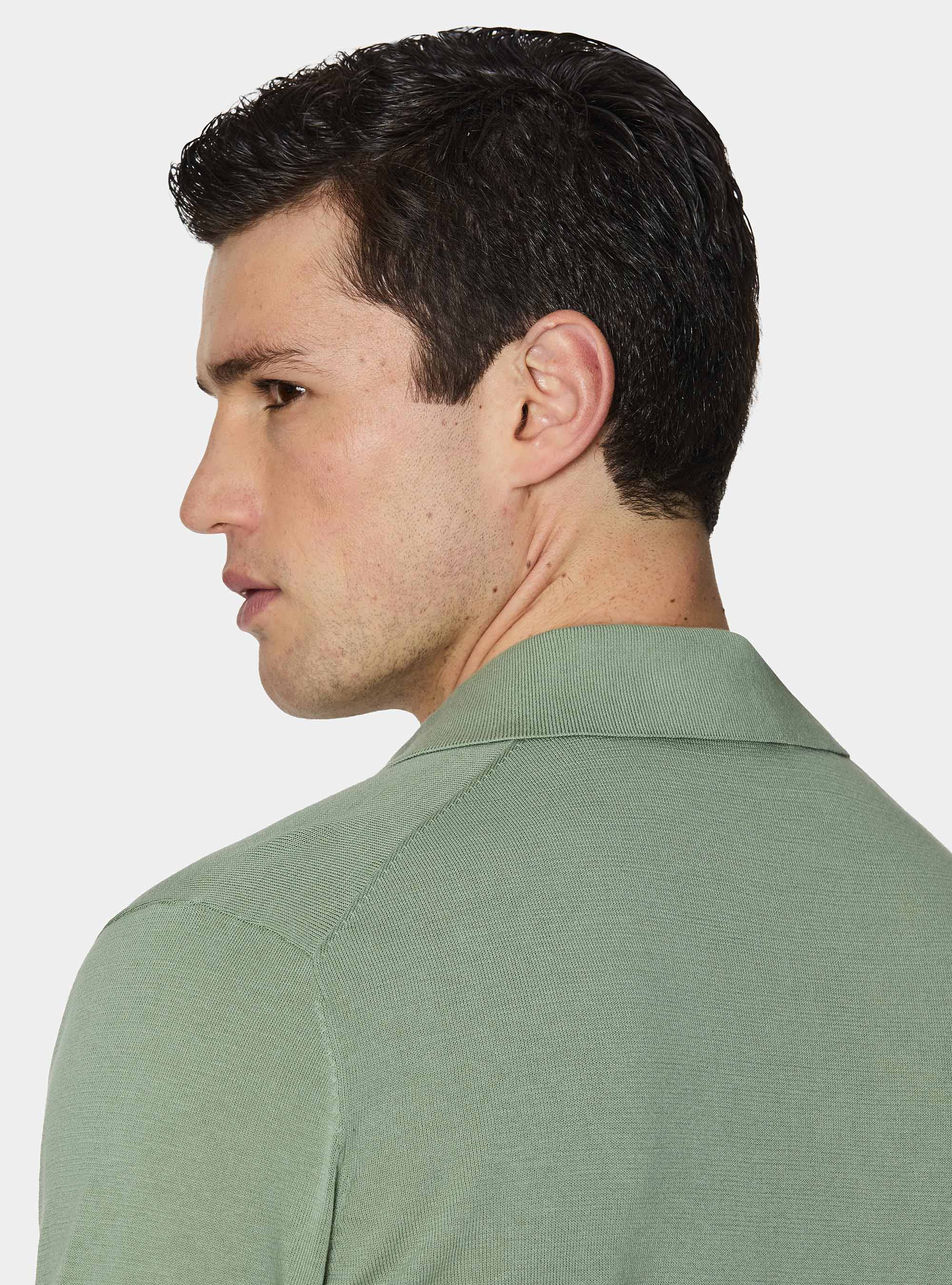 Poloshirt aus extrafeinem Baumwollstrick, SALVIA 0602C