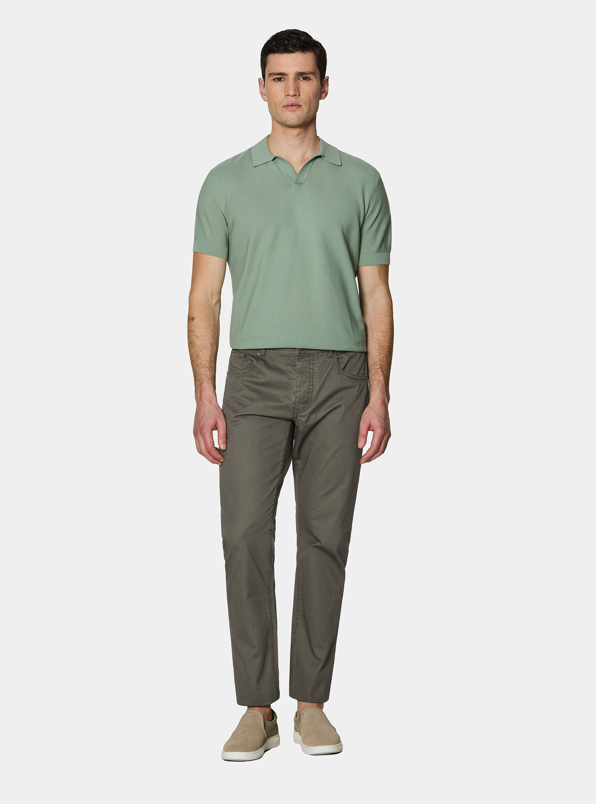 Slim fit cotton trousers, MILITARE 0609C