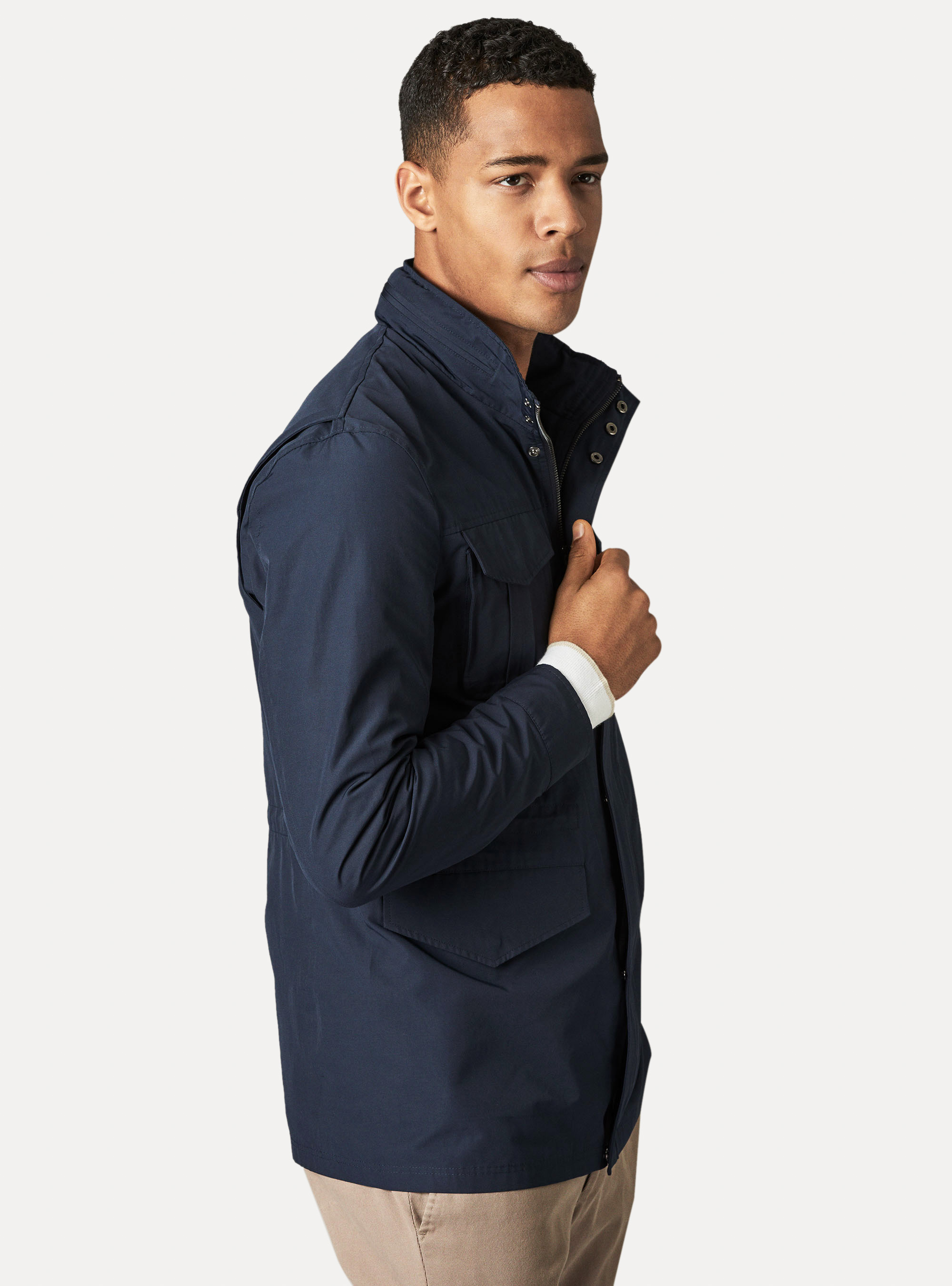 Blend Technical cotton field jacket, NAVY BLUE