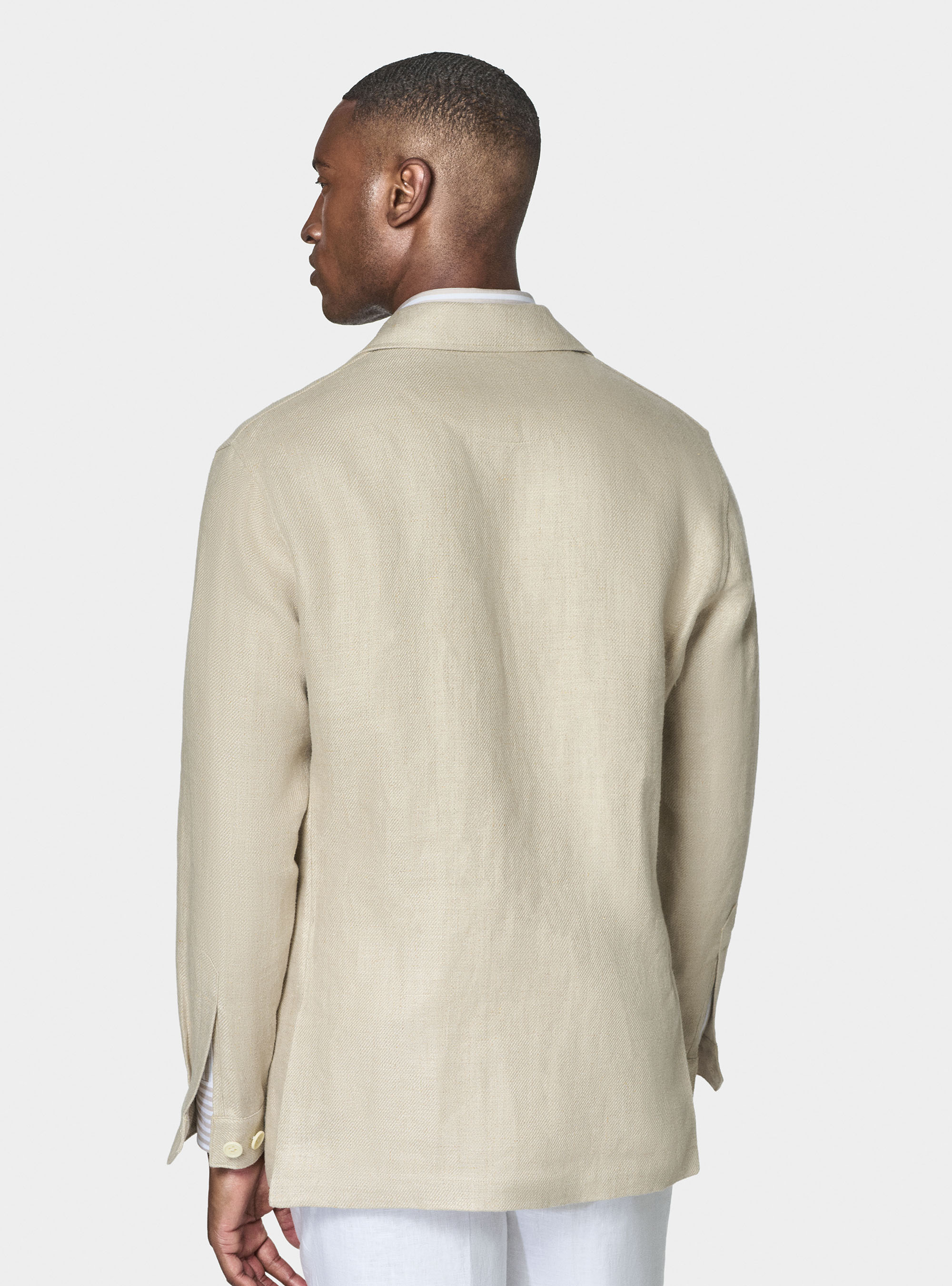 Americana camisera de sarga de lino, ARENA
