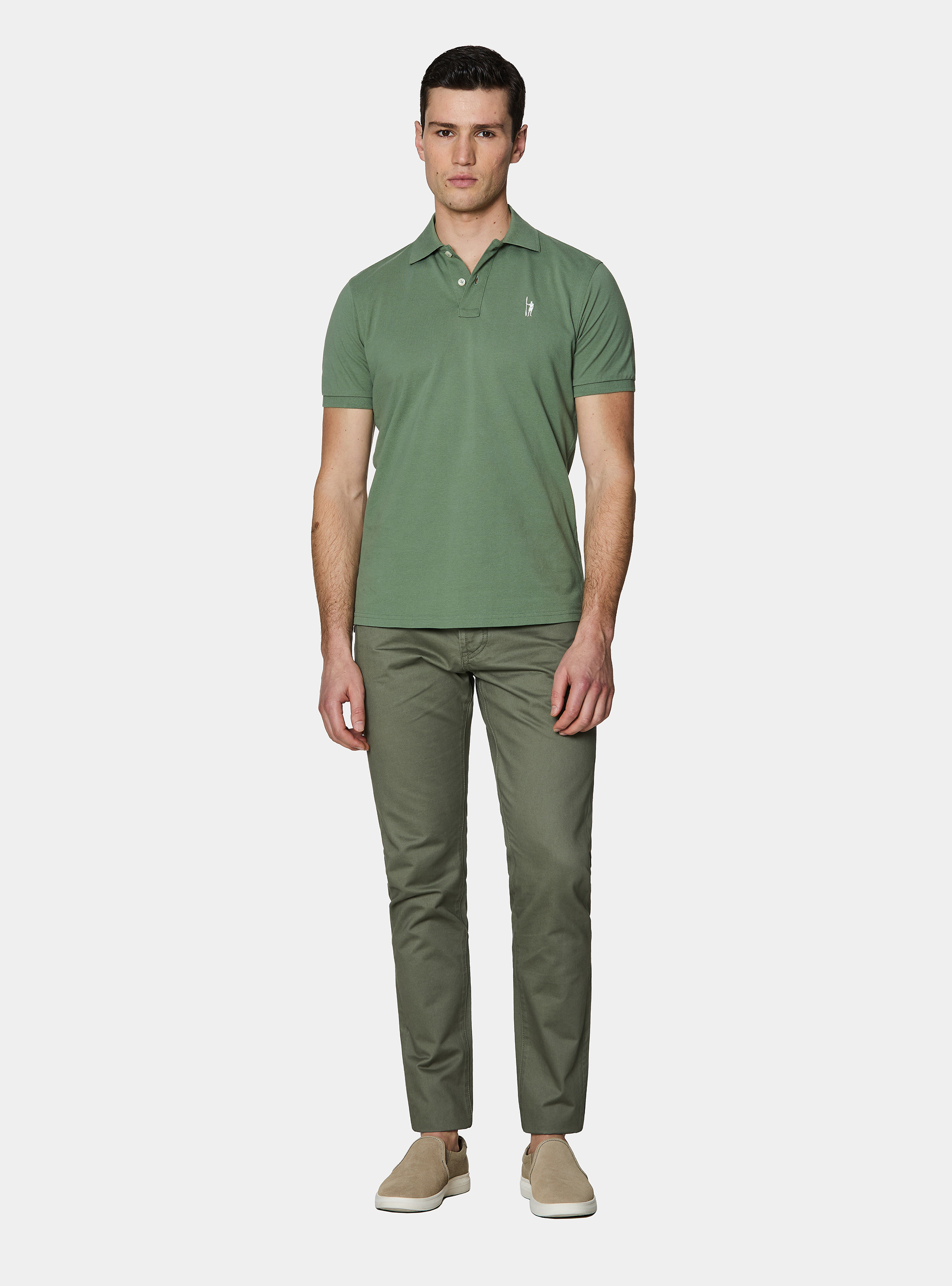 Klassisches Piqu&eacute;-Poloshirt, VERDE SALVIA 0604C