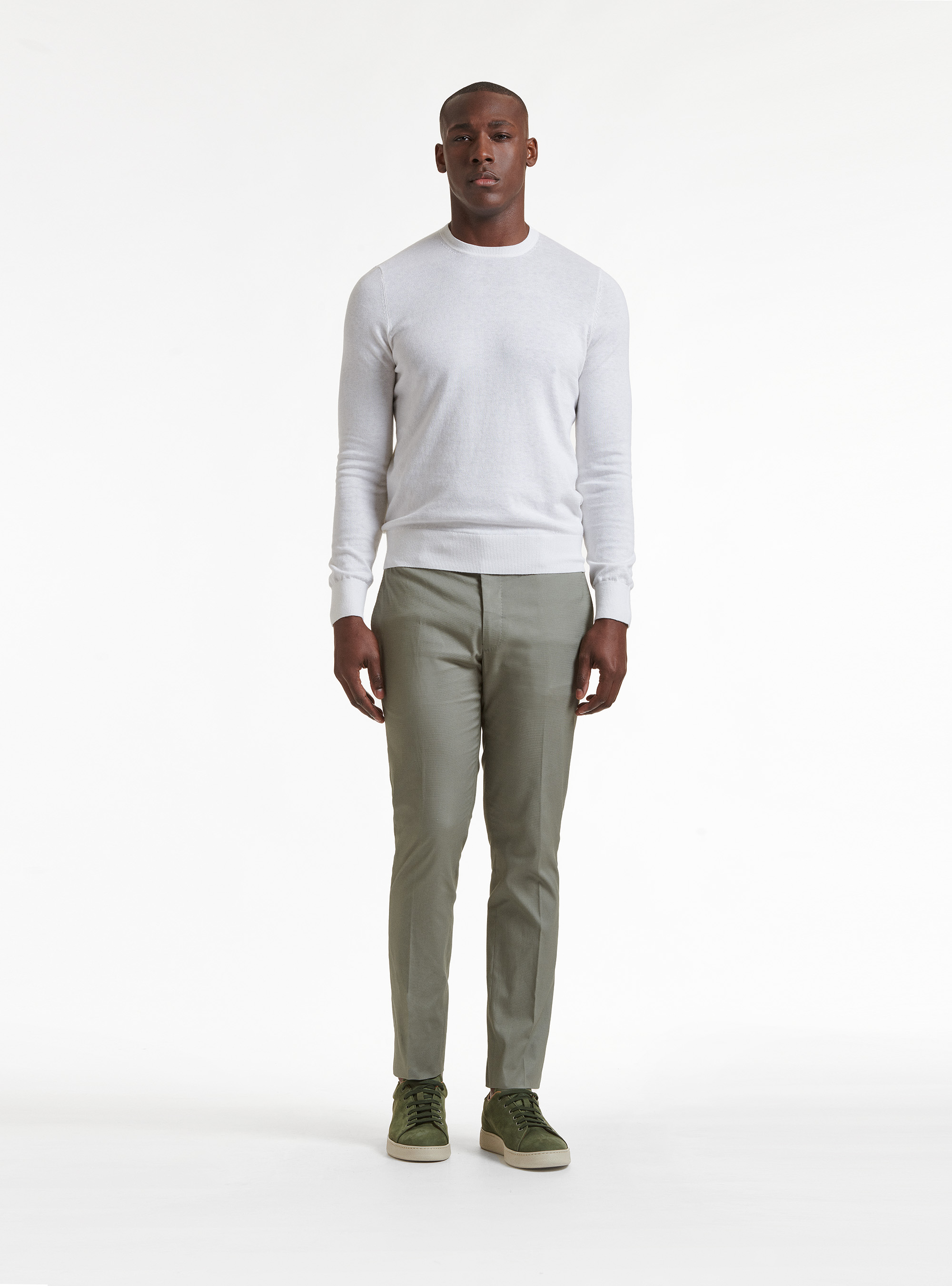 Armoured cotton suit trousers, SALVIA 0602C