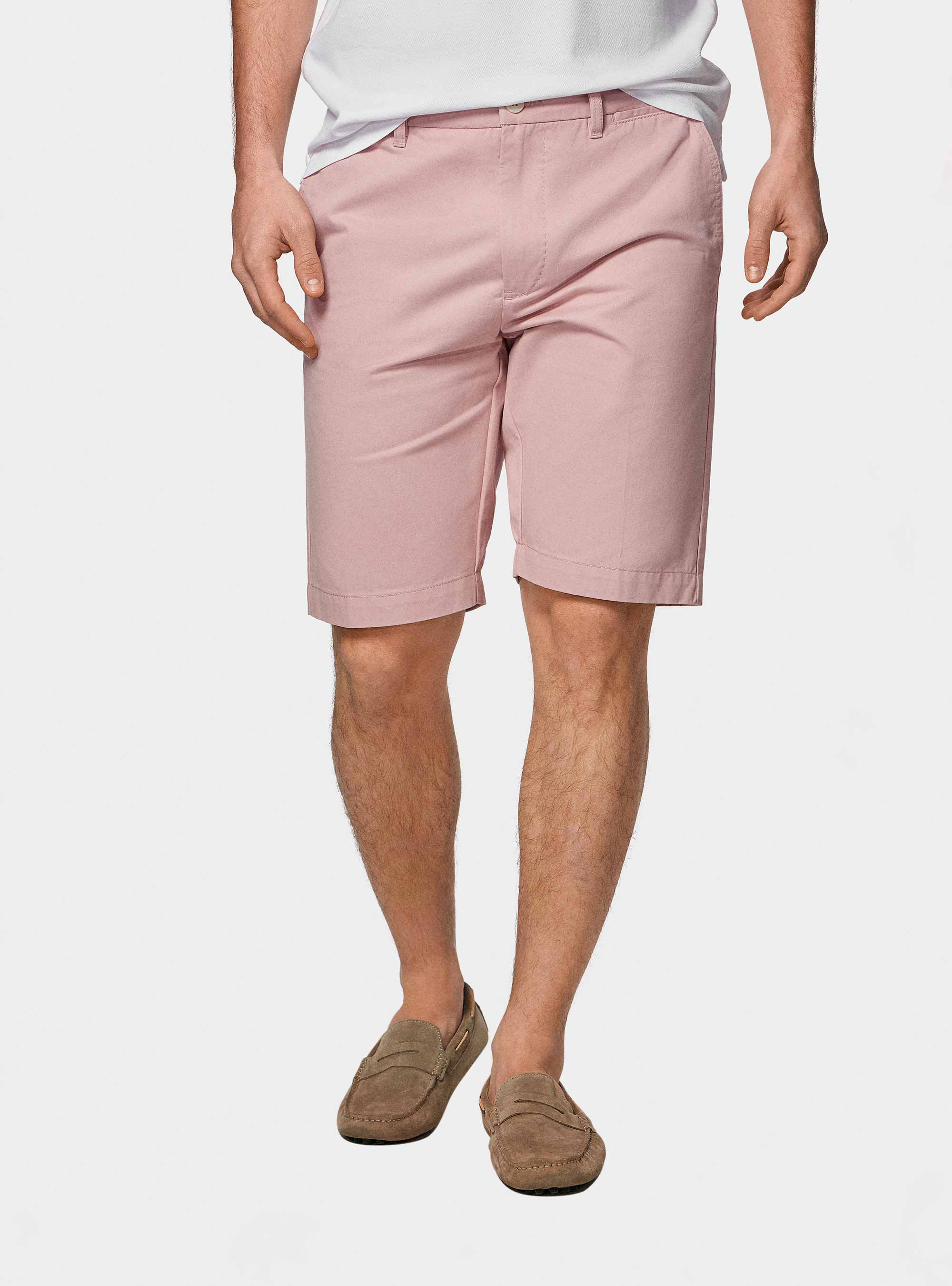 Cotton twill bermuda shorts, 0441C ROSA SCURO