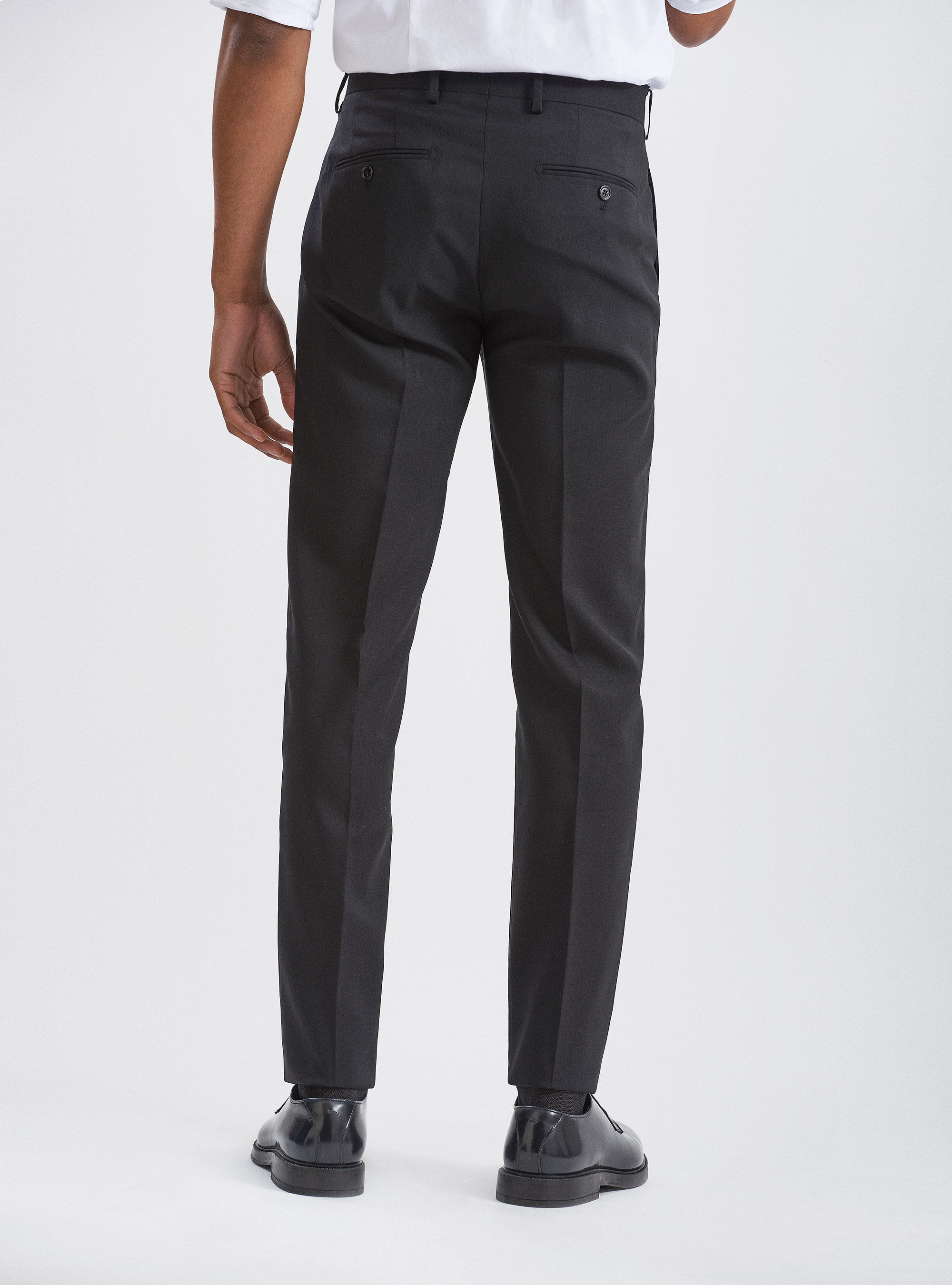 Pure wool suit trousers woven by Vitale Barberis Canonico, BLACK