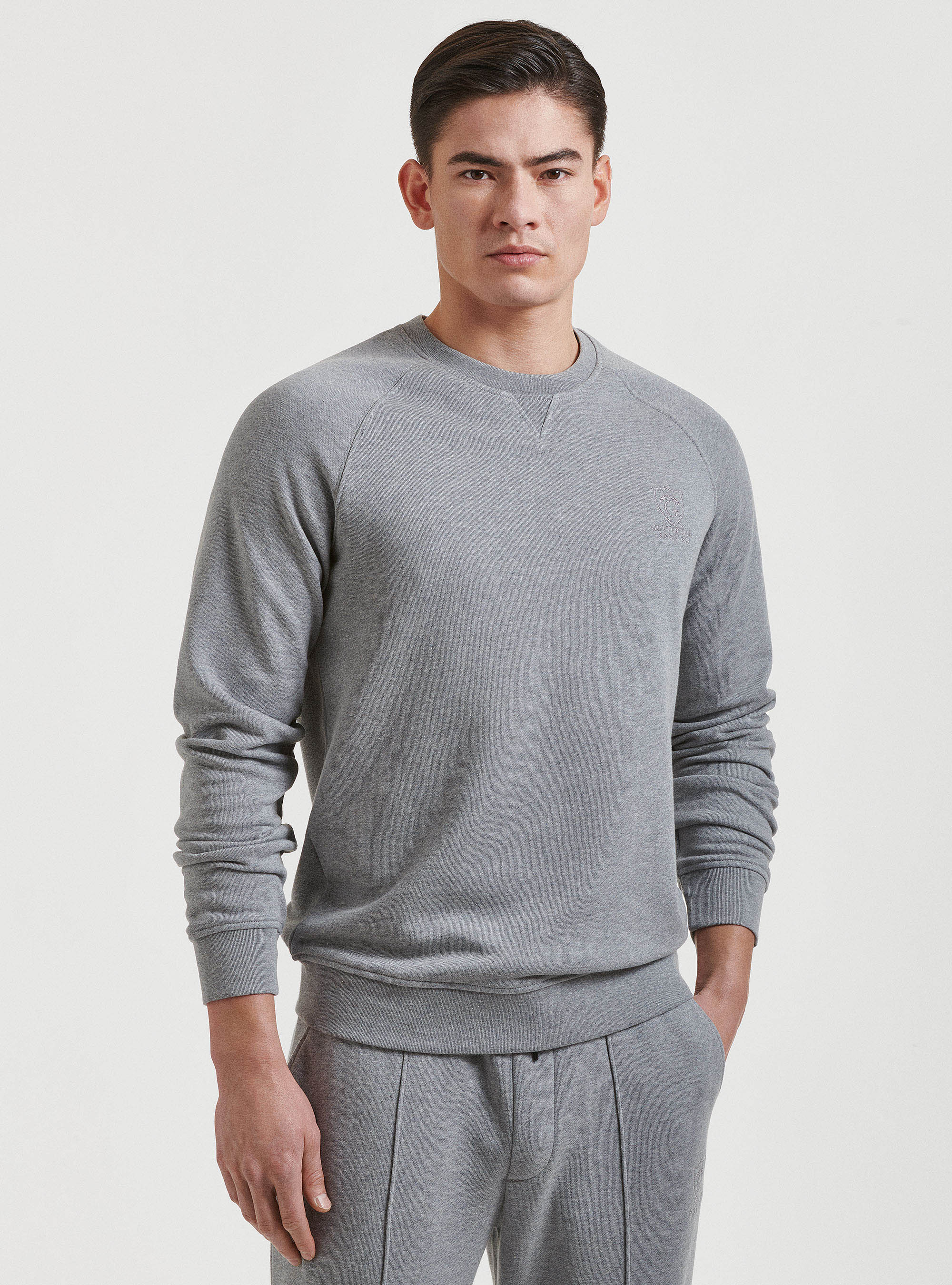 Sweat-shirt unicolore, GRIS CLAIR M&Atilde; LANG&Atilde;
