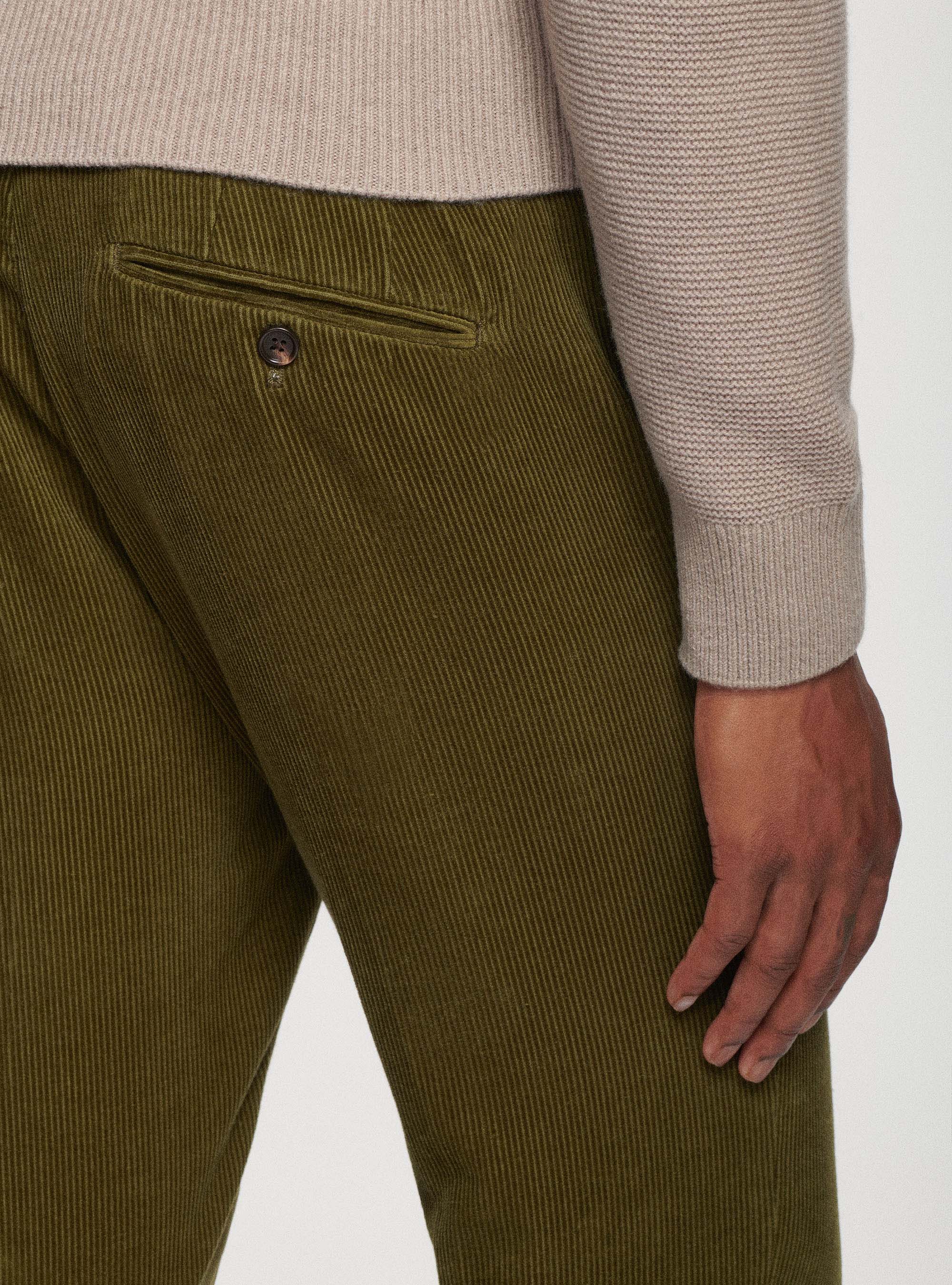 Corduroy trousers, OLIVE