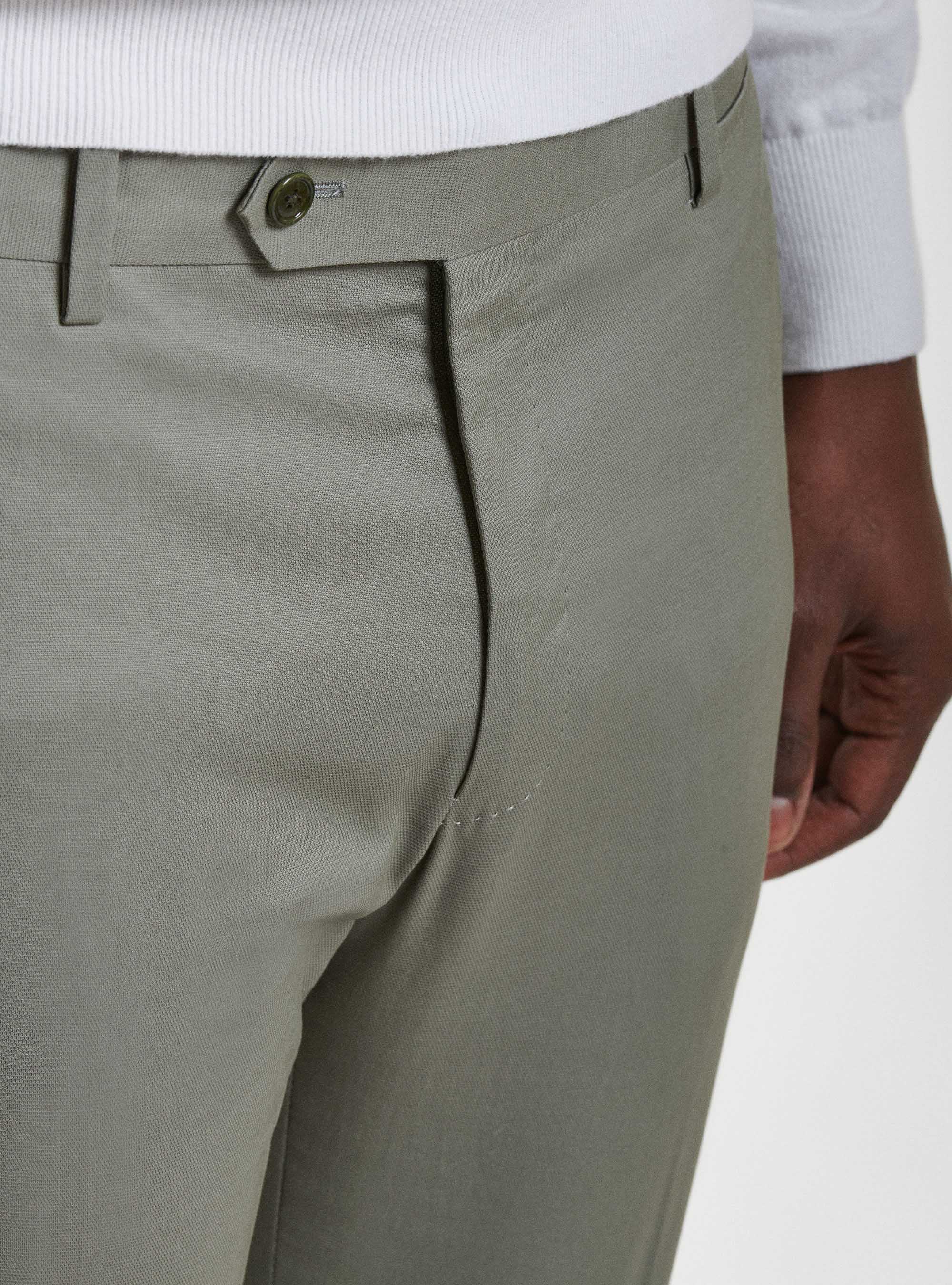 Armoured cotton suit trousers, SALVIA 0602C