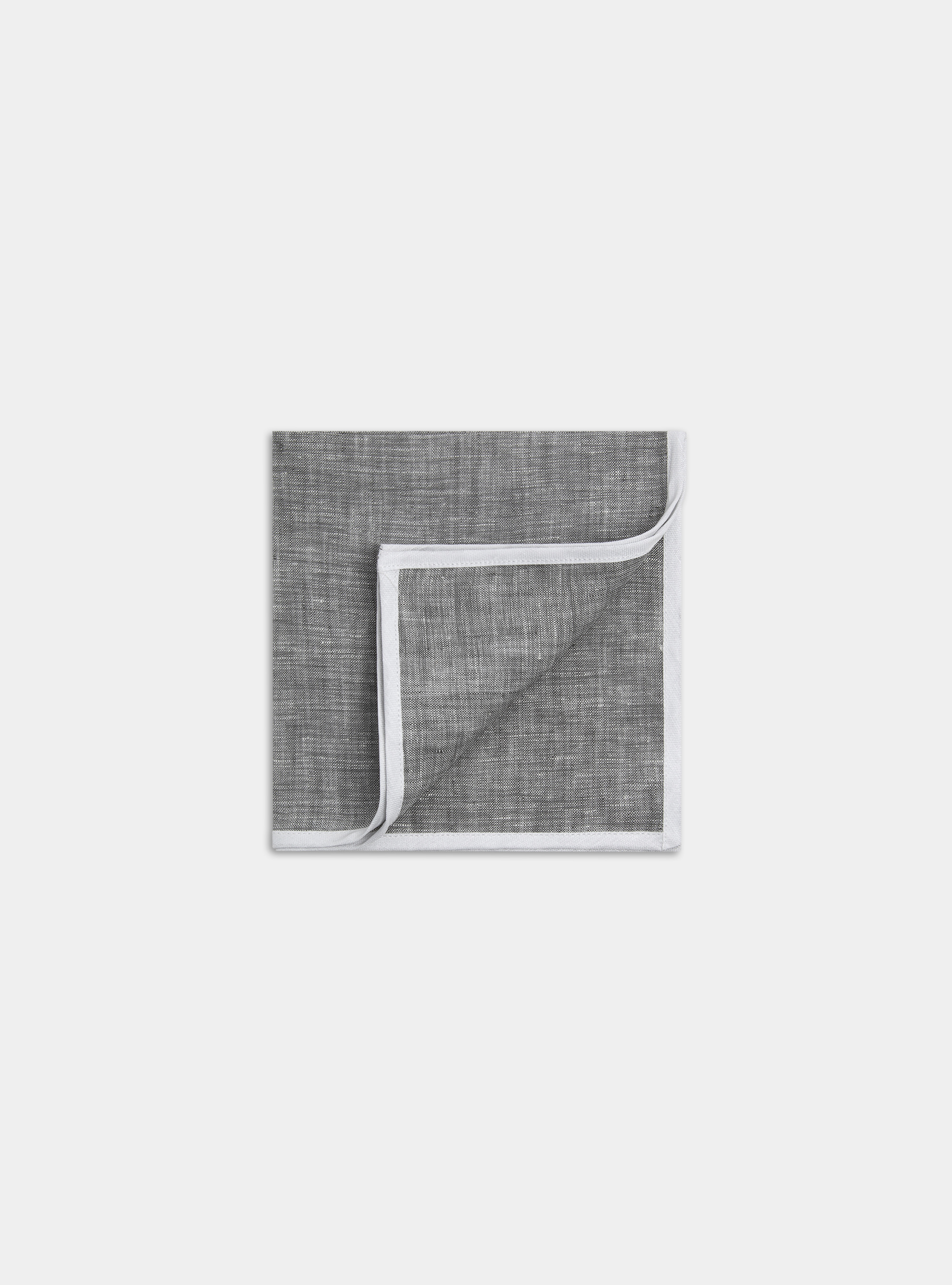 Linen pocket square, LIGHT GREY MELANGE