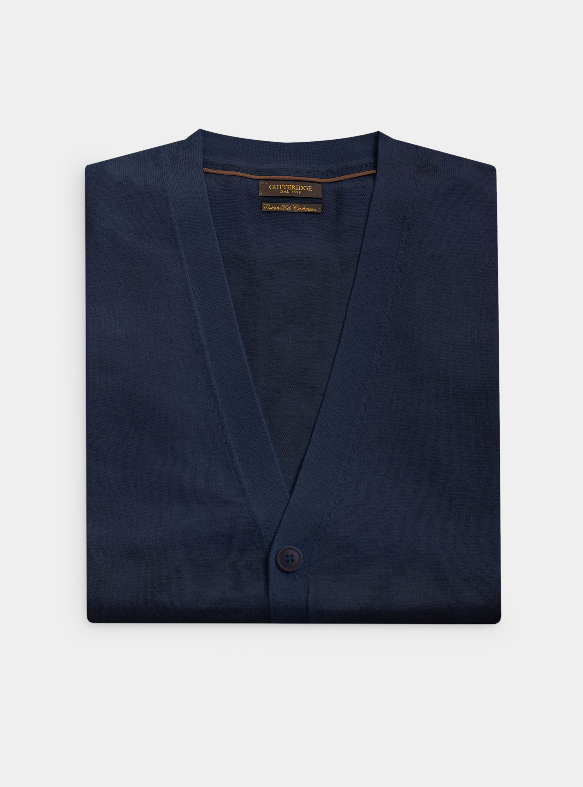 Cotton silk and cashmere knitted waistcoat, NAVY BLUE