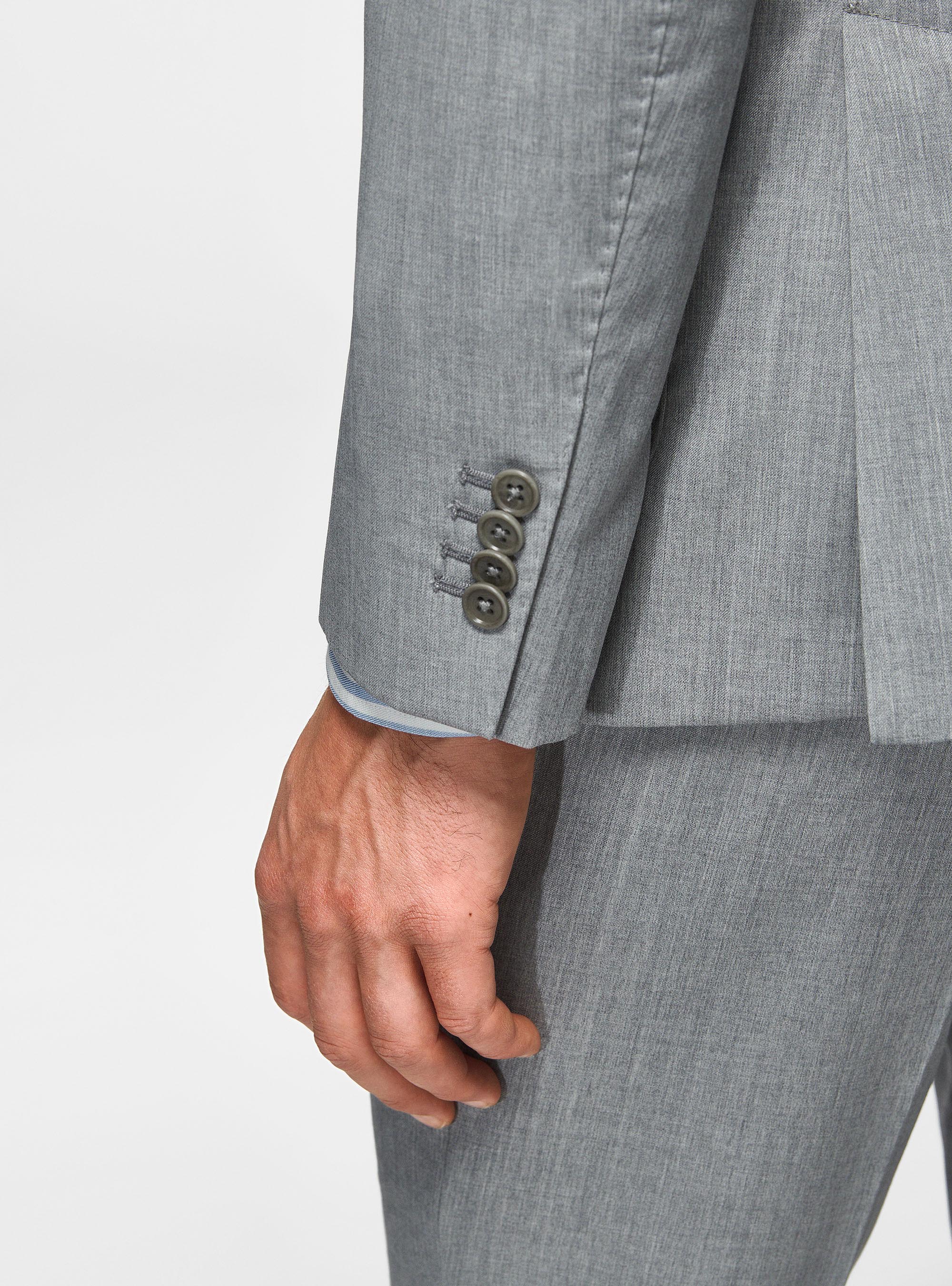Pure 110's superfine wool blazer, LIGHT GREY MELANGE