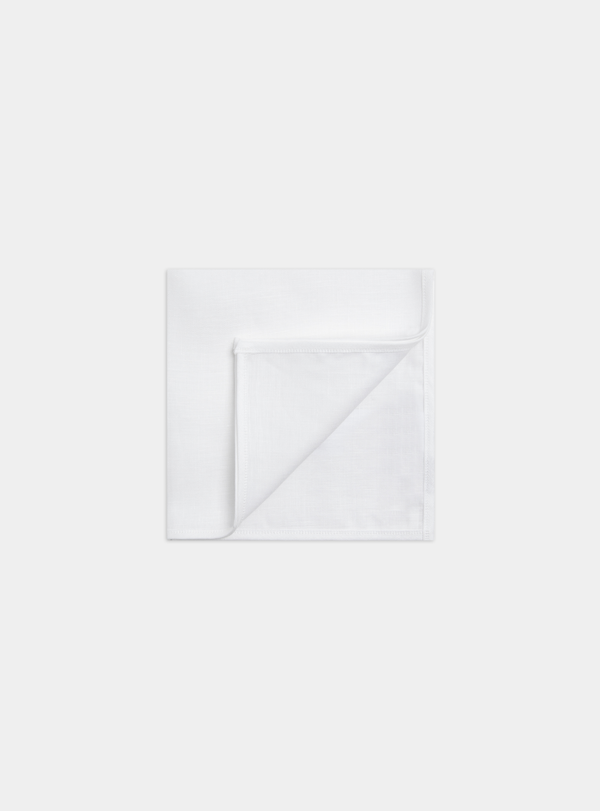 Linen pocket square, WHITE