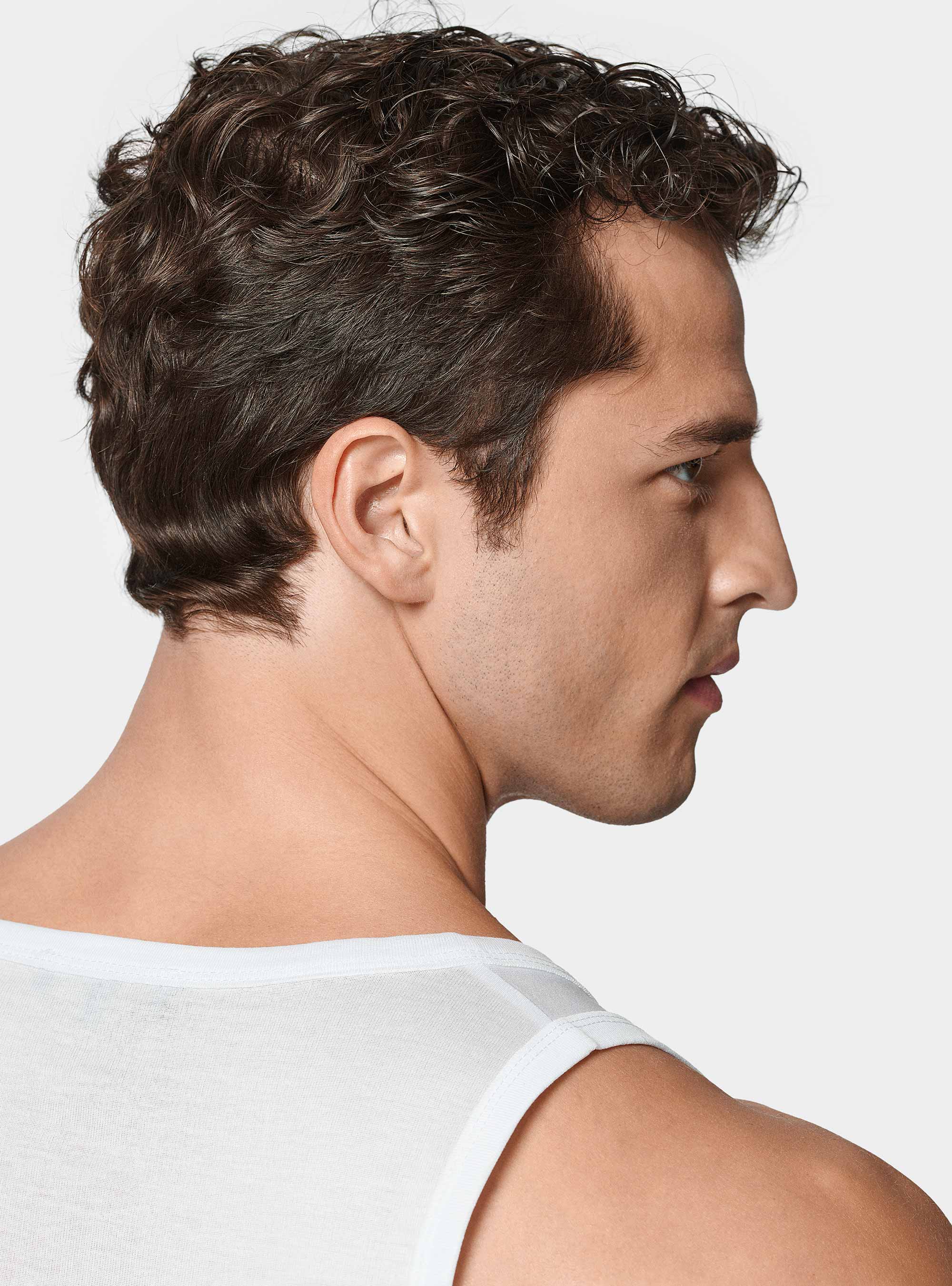 Cotton thread tank top, WHITE