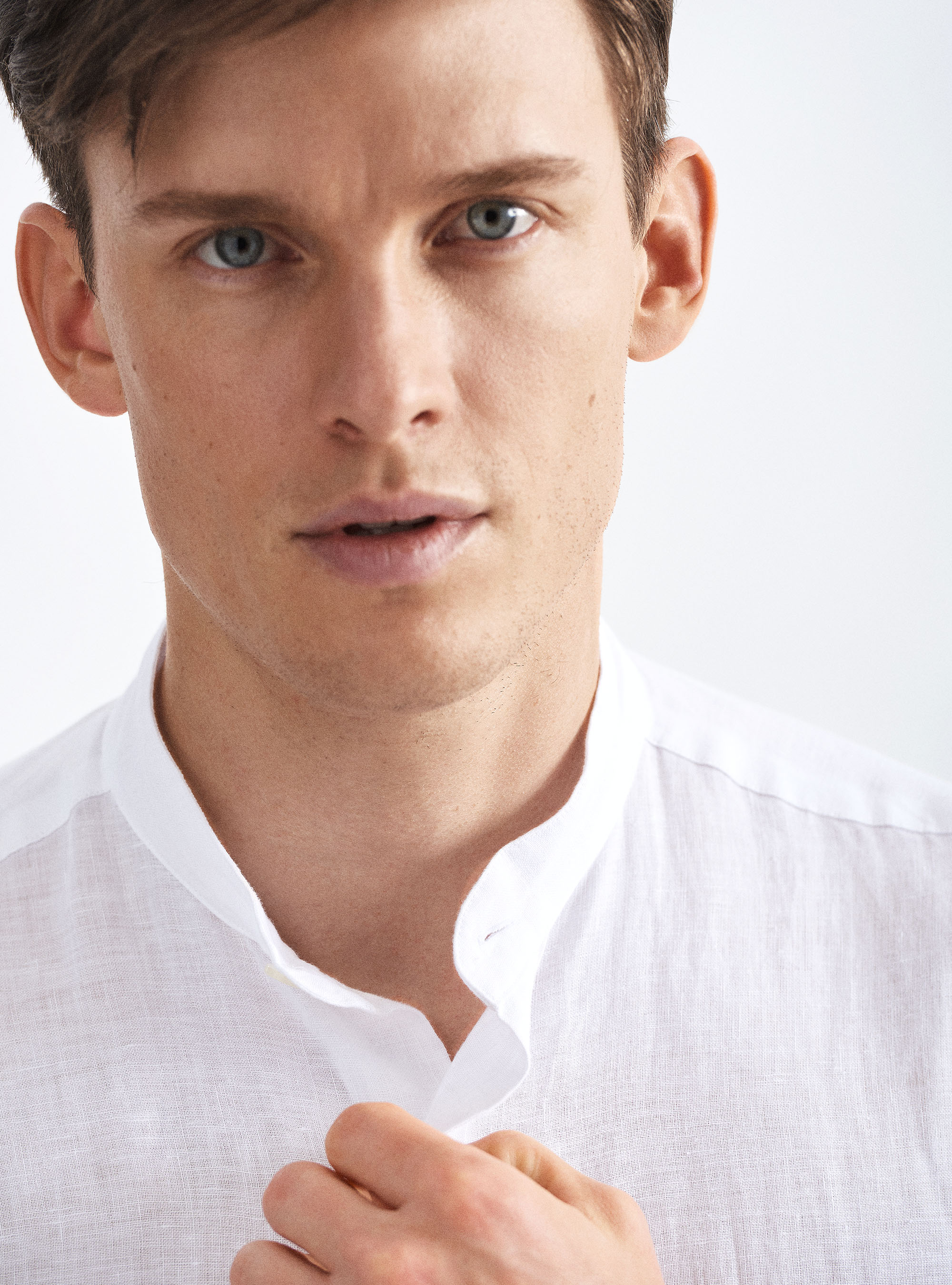 Pure Linen Korean Shirt, WHITE